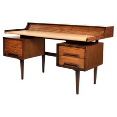 Vintage Milo Baughman for Drexel Perspective Mindoro and Leather Desk