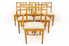 Milo Baughman for Drexel Todays Living Midcentury Blonde Dining Chairs, Set of 6