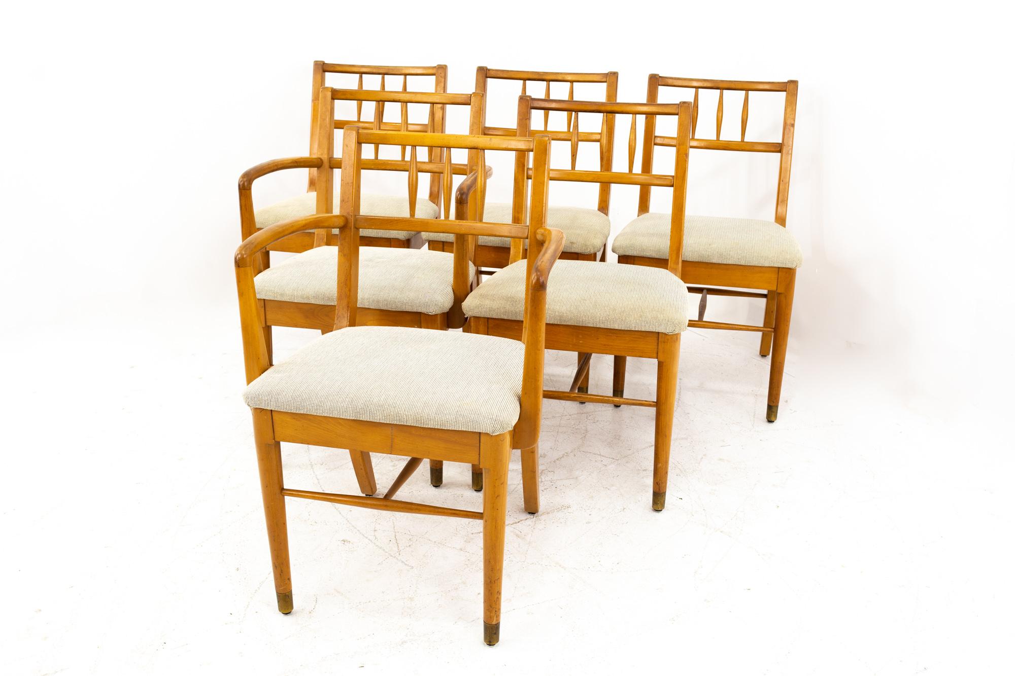 Mid-Century Modern Milo Baughman for Drexel Todays Living Midcentury Blonde Dining Chairs, Set of 6