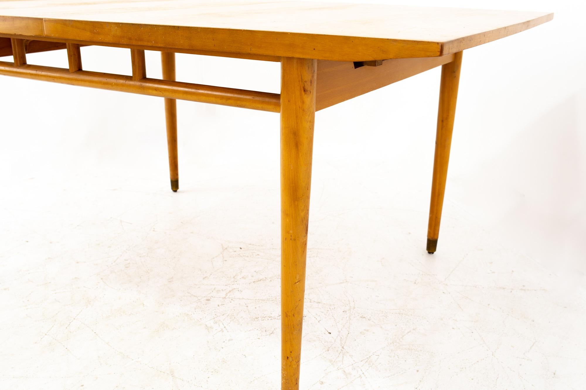 American Drexel New Todays Living Mid Century Blonde Dining Table For Sale