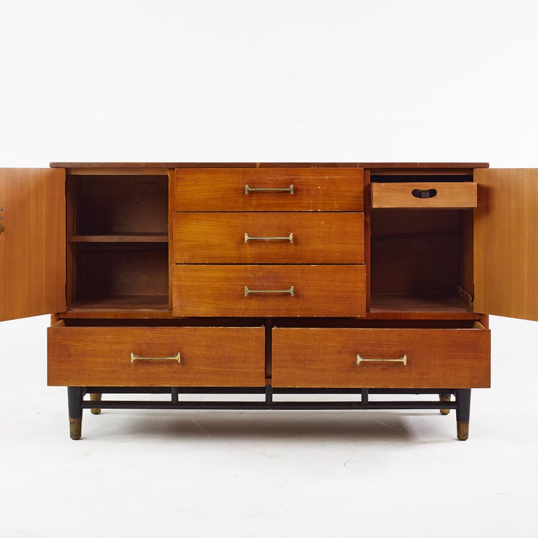Brass Milo Baughman for Drexel Todays Living Mid Century Credenza For Sale