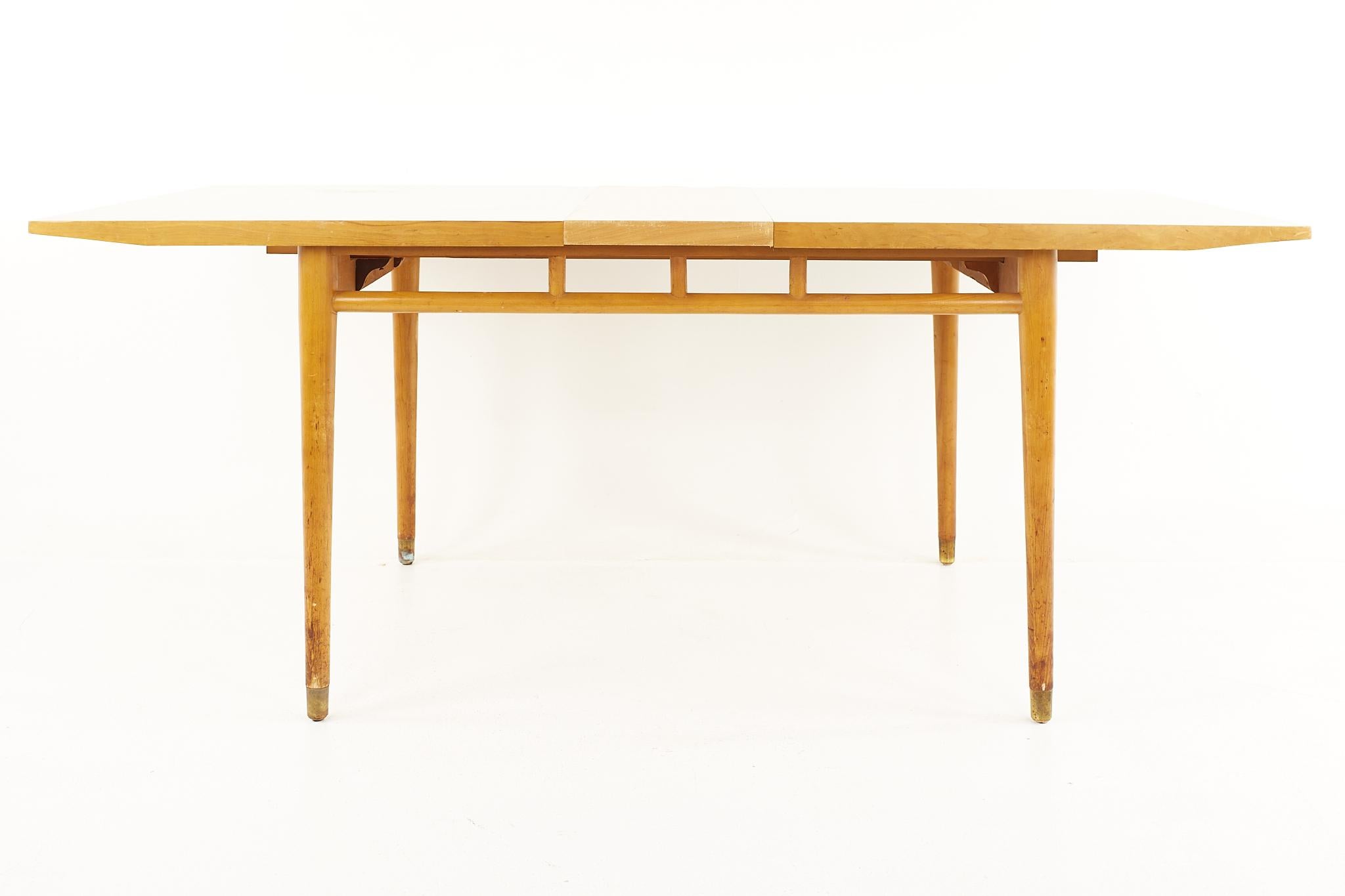 Wood Milo Baughman for Drexel Todays Living Mid Century Dining Table with 3 Leaves