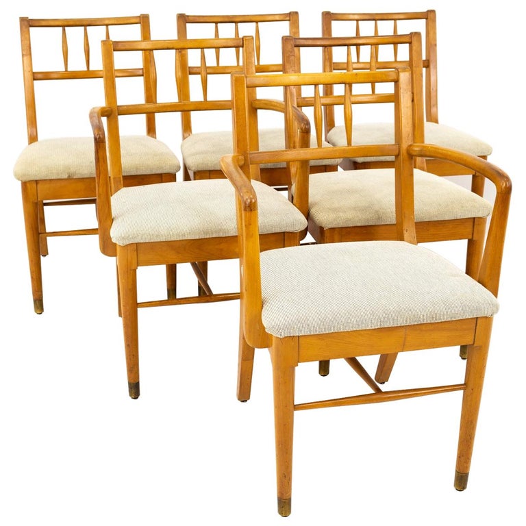 Milo Baughman for Drexel Todays Living Midcentury Blonde Dining Chairs