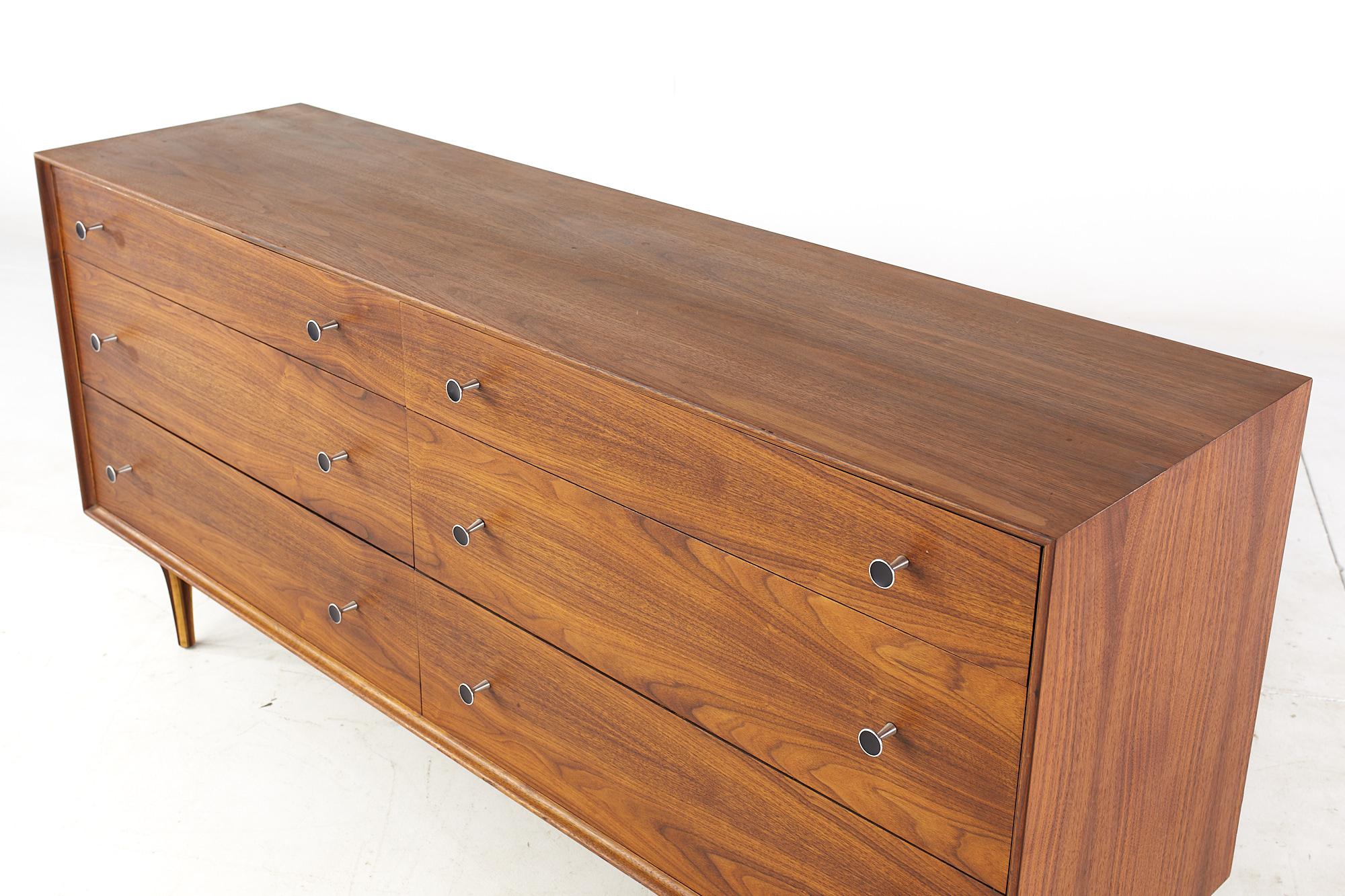 Late 20th Century Milo Baughman Style Glenn of California Mid Century Rosewood 6 Drawer Dresser