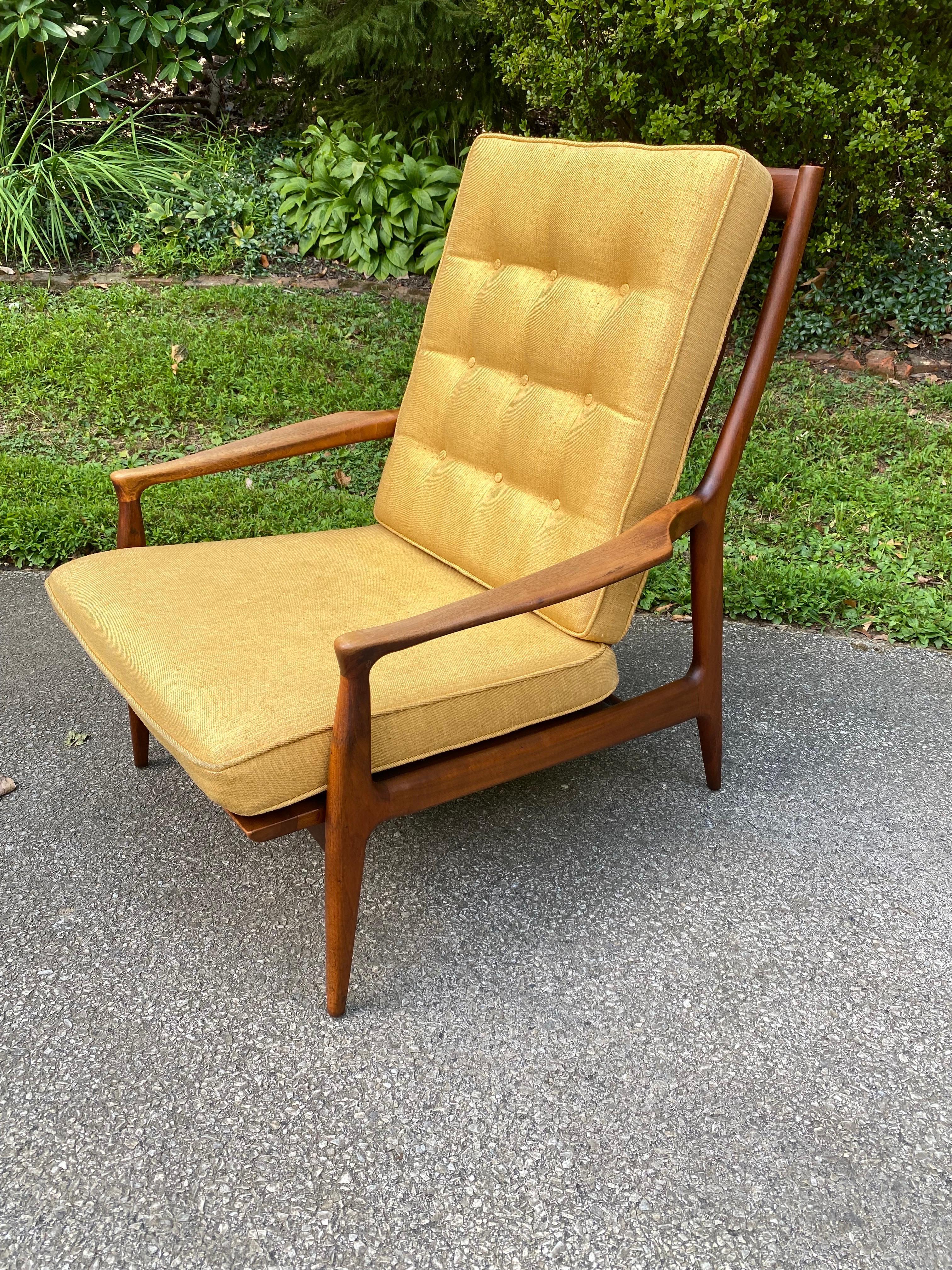 Milo Baughman for James Furniture Company Open Arm High-Back Lounge Chair and Ottoman. The chair turns up quite a bit, but amazing to have the ottoman! Rougly 30