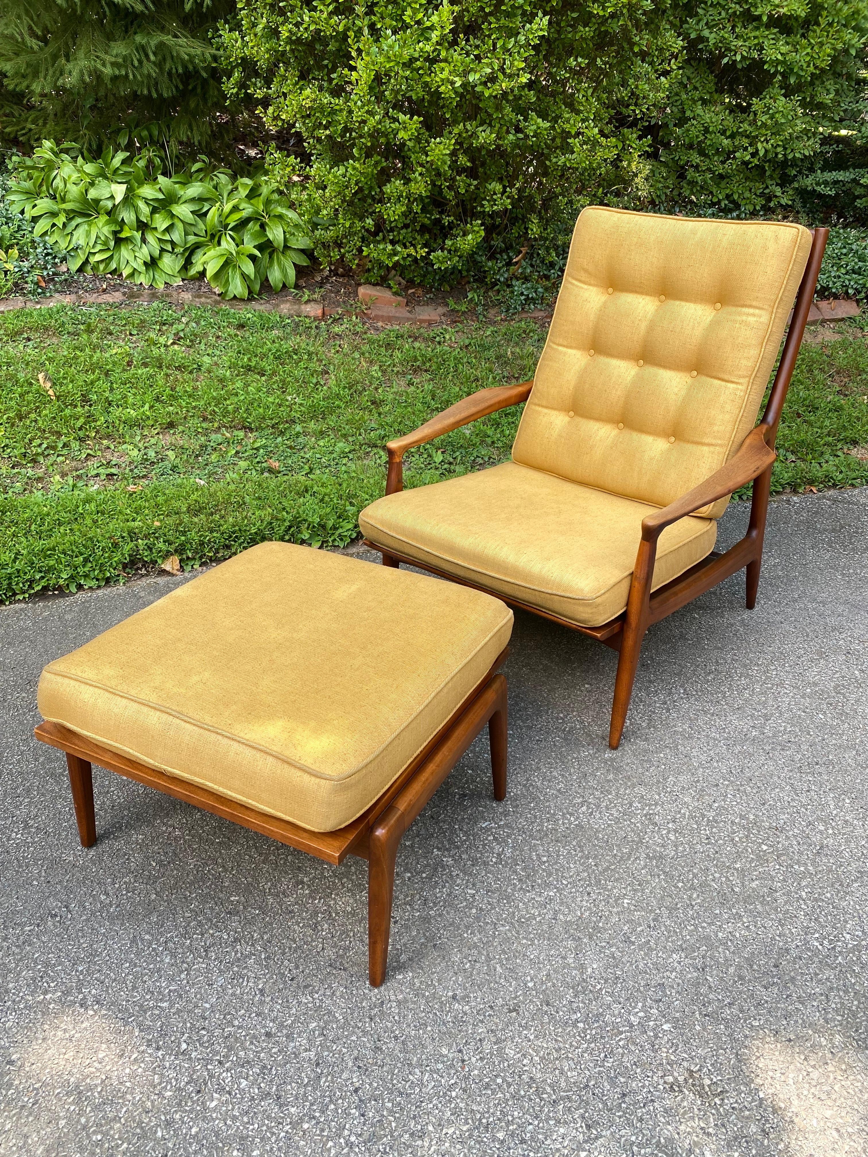 Upholstery Milo Baughman for James Furniture Open Armchair and Ottoman