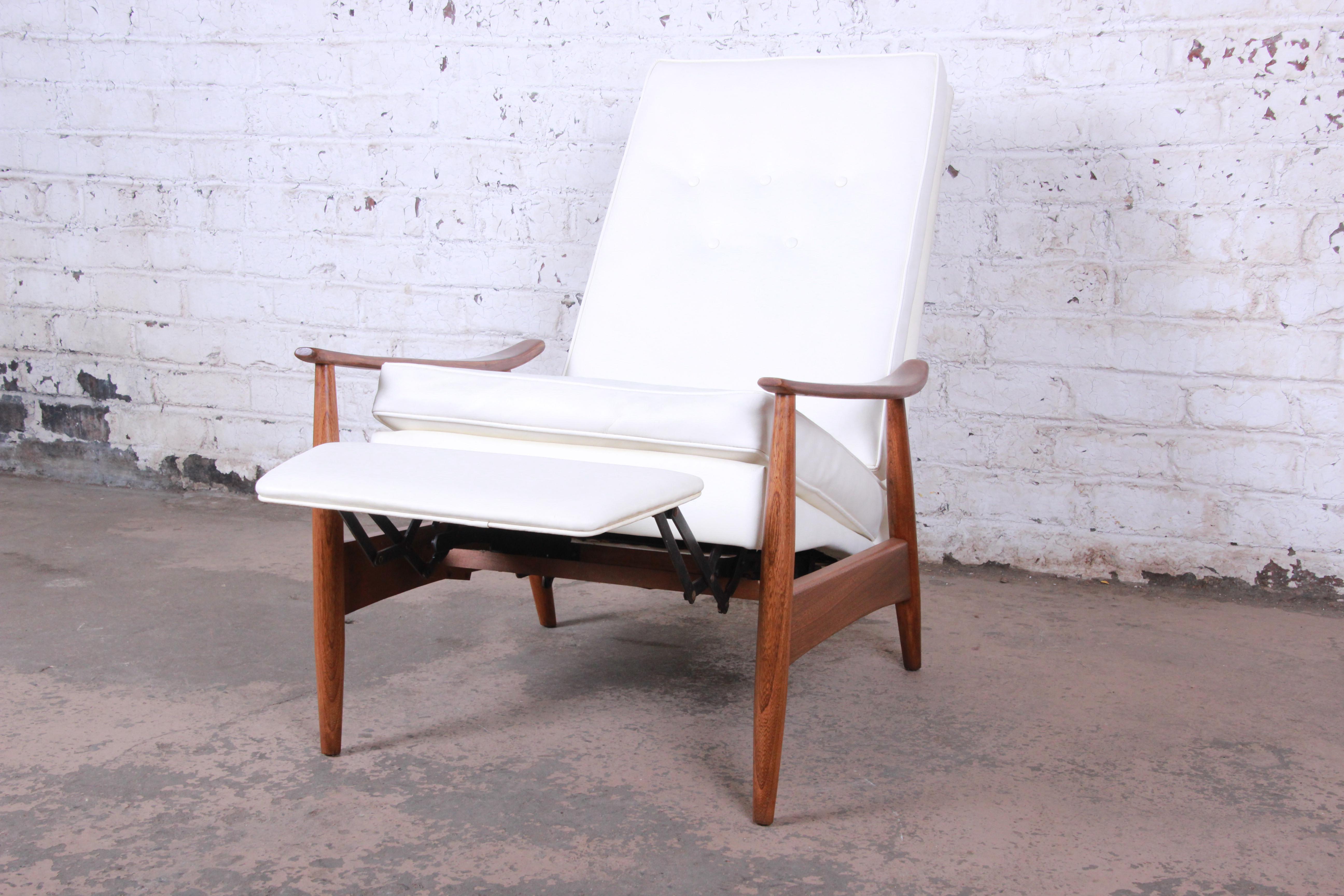 American Milo Baughman for James Inc. Reclining Lounge Chair, Newly Refinished