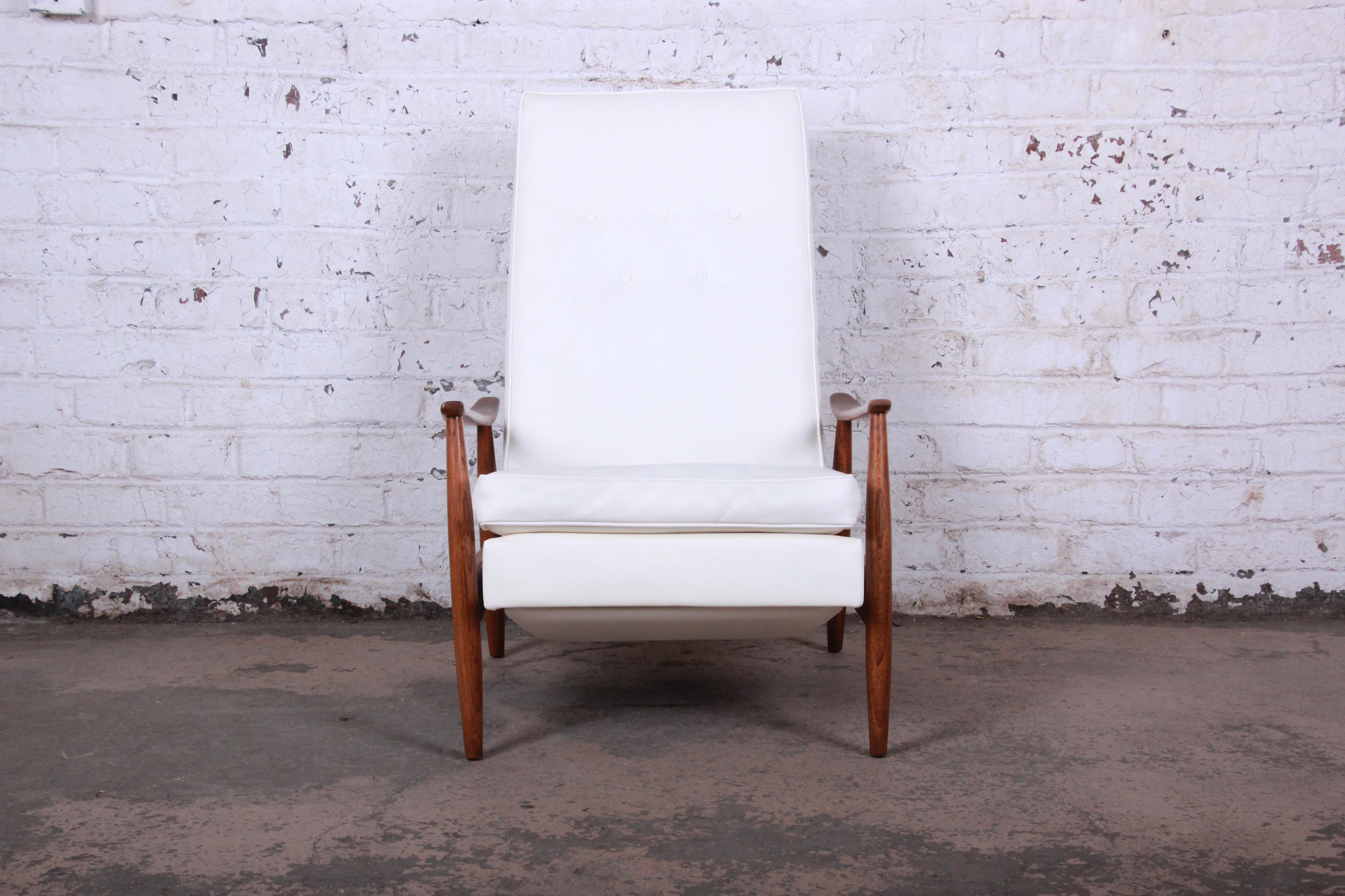 Other Milo Baughman for James Inc. Reclining Lounge Chair, Newly Refinished