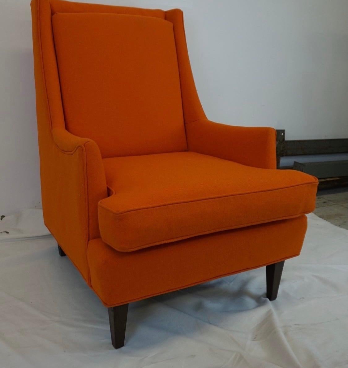 Milo Baughman for James Inc. Signed Midcentury Club Chair Newly Upholstered 4