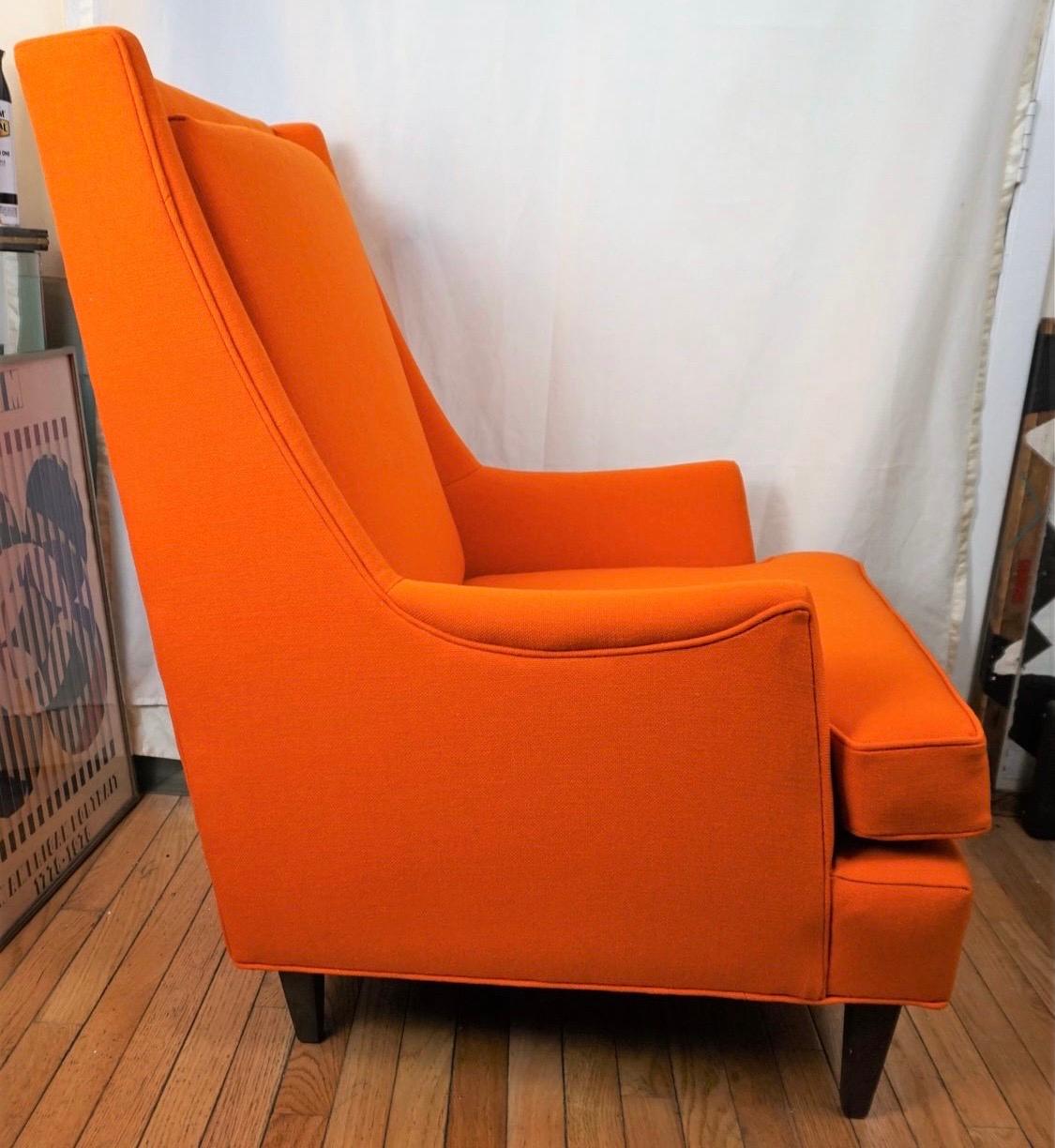 Mid-Century Modern Milo Baughman for James Inc. Signed Midcentury Club Chair Newly Upholstered