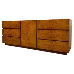 Milo Baughman for Lane Mid-Century Modern Burl Wood Credenza