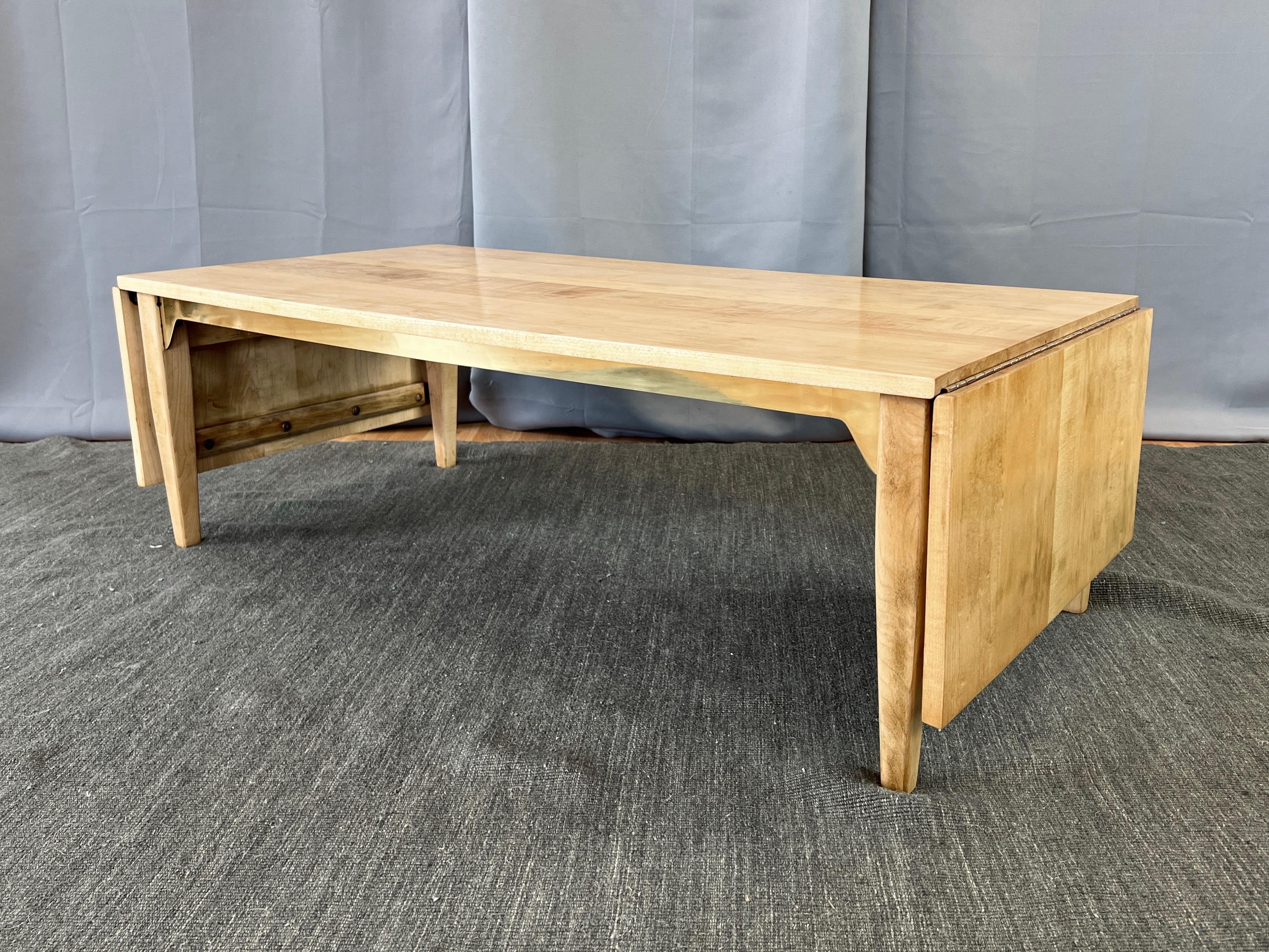 Milo Baughman for Murray Birch and Brass Drop-Leaf Coffee Table, 1953 For Sale 11