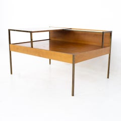 Milo Baughman for Murray Furniture Mid Century 2 Tier Corner Side Table