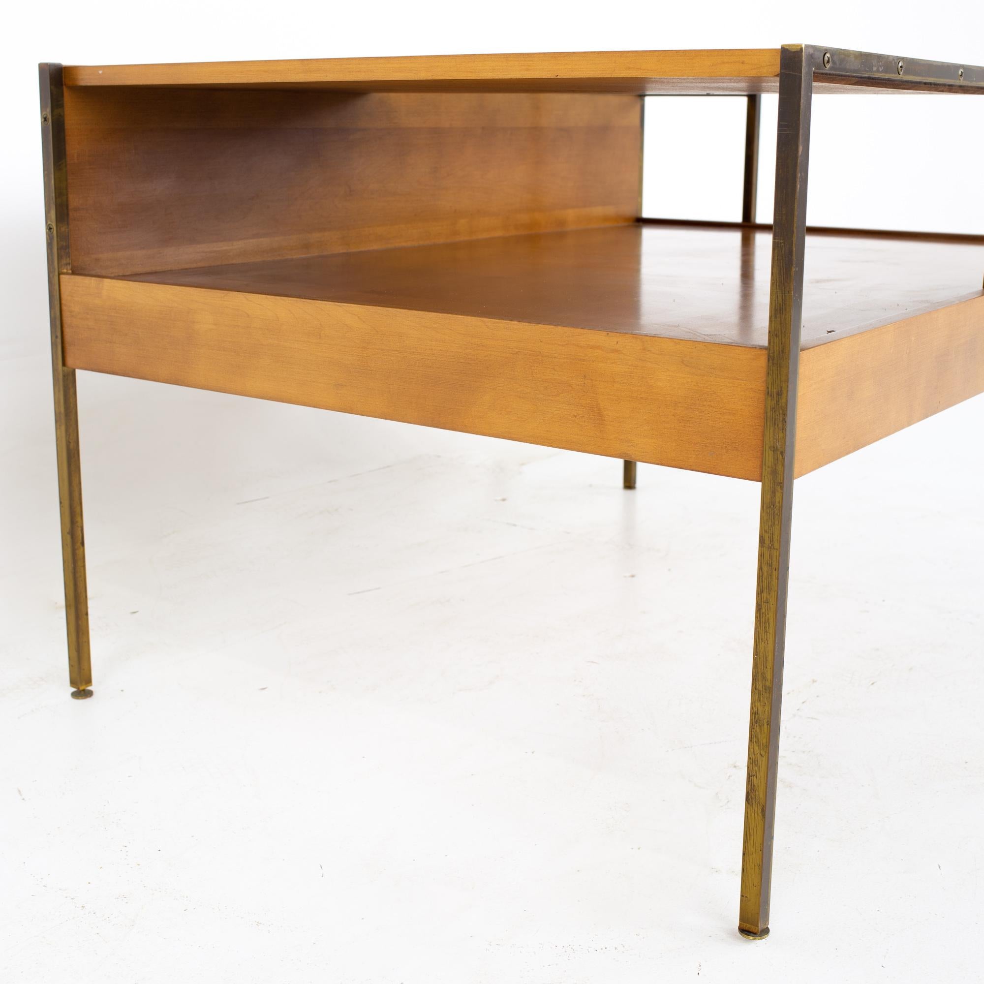 American Milo Baughman for Murray Furniture Mid Century 2 Tier Corner Side Table