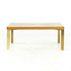 Milo Baughman for Murray Midcentury Brass and Maple Coffee Table