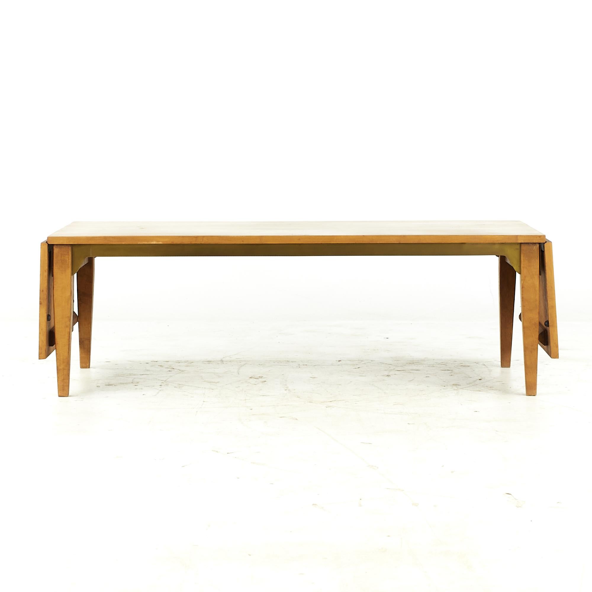 Milo Baughman for Murray Midcentury Expanding Bench Brass Coffee Table For Sale 2