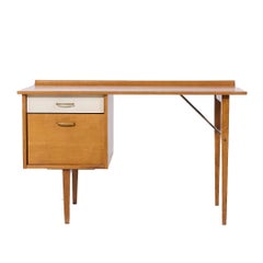 Milo Baughman for Murray Mid Century Maple and Brass Desk