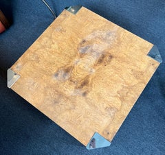 Milo Baughman pour Pace Tables basses et tables d'appoint en loupe de chrome