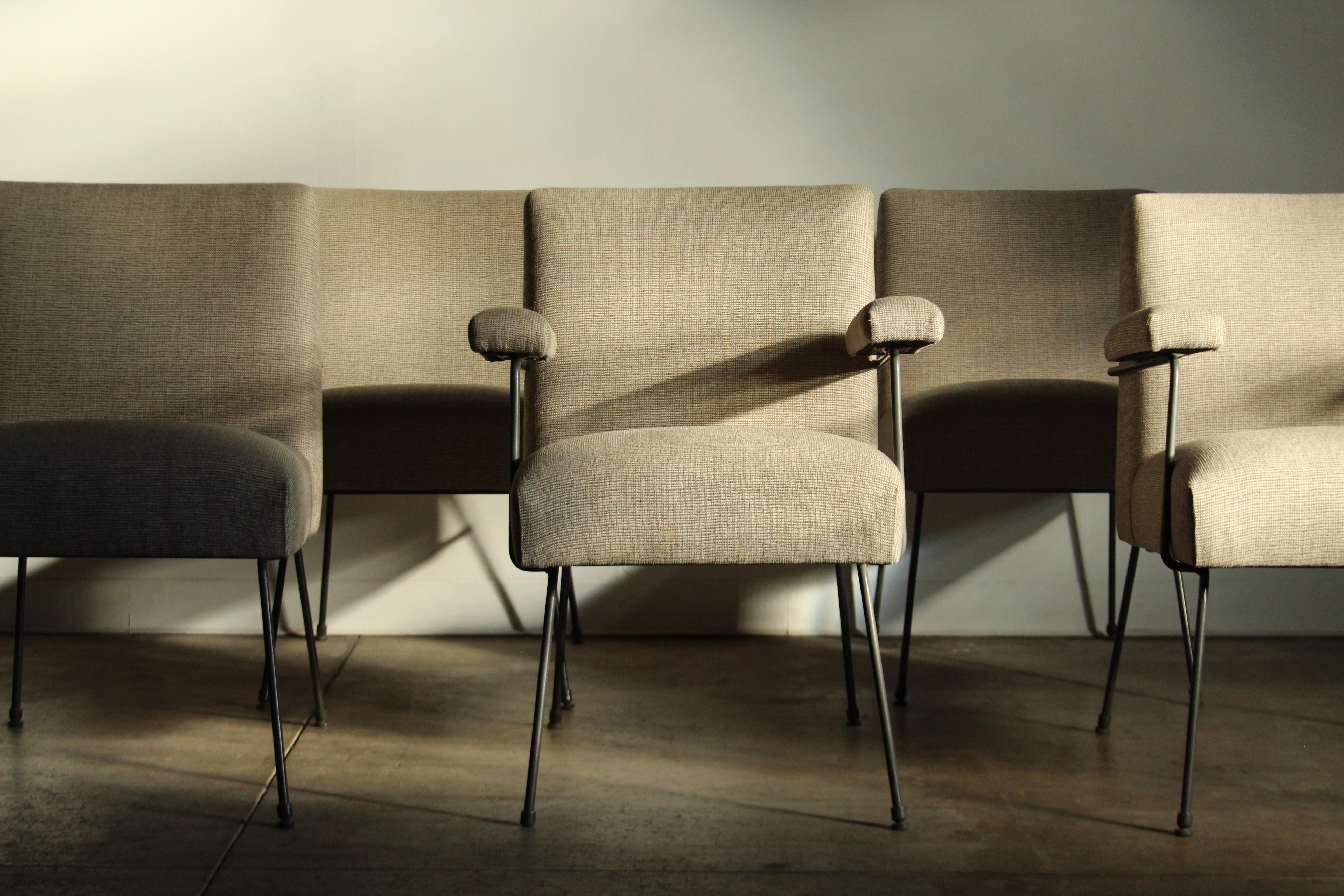 Milo Baughman for Pacific Iron Dining Chairs, Set of 6, 1950s In Good Condition In Coronado, CA