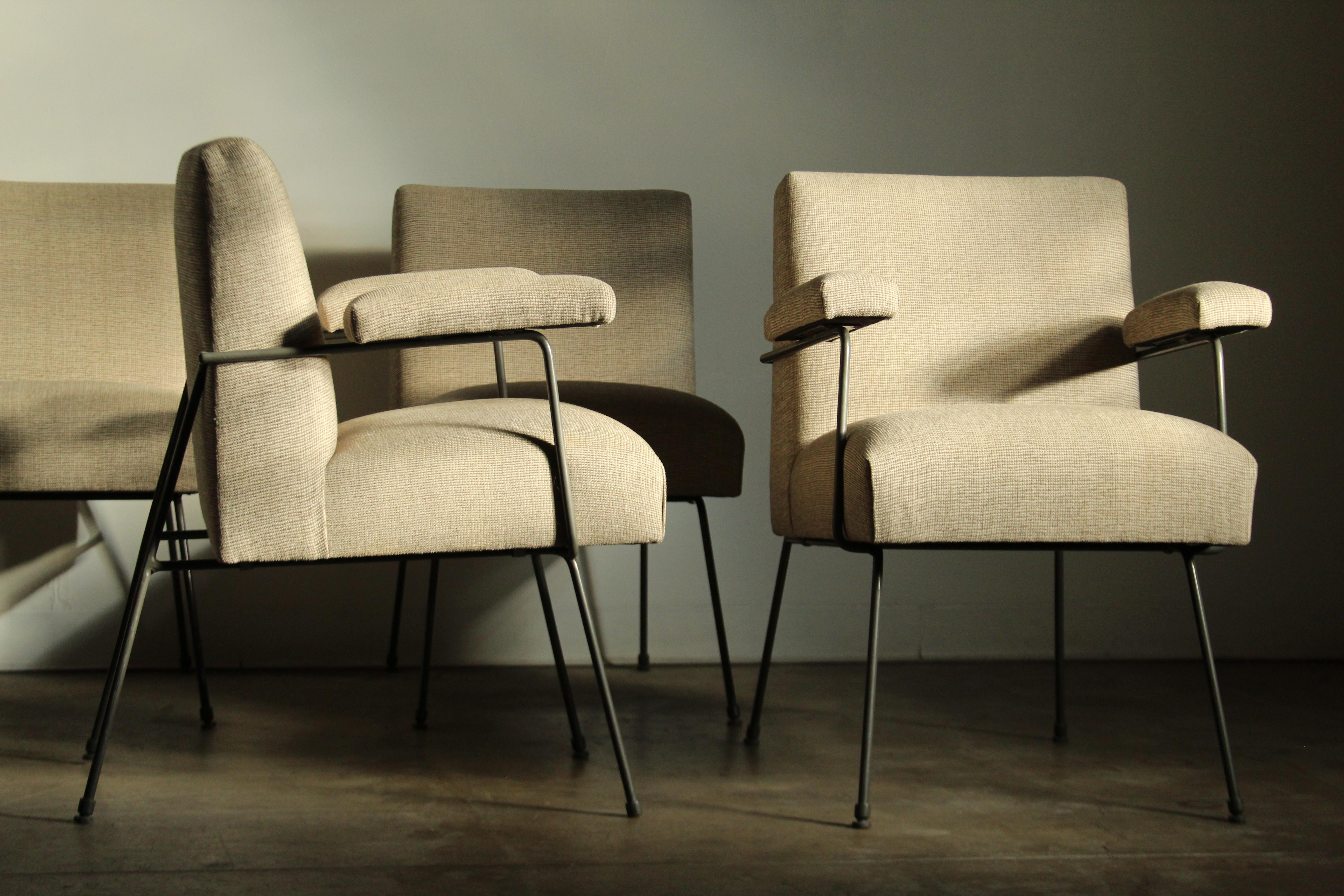 Milo Baughman for Pacific Iron Dining Chairs, Set of 6, 1950s 1