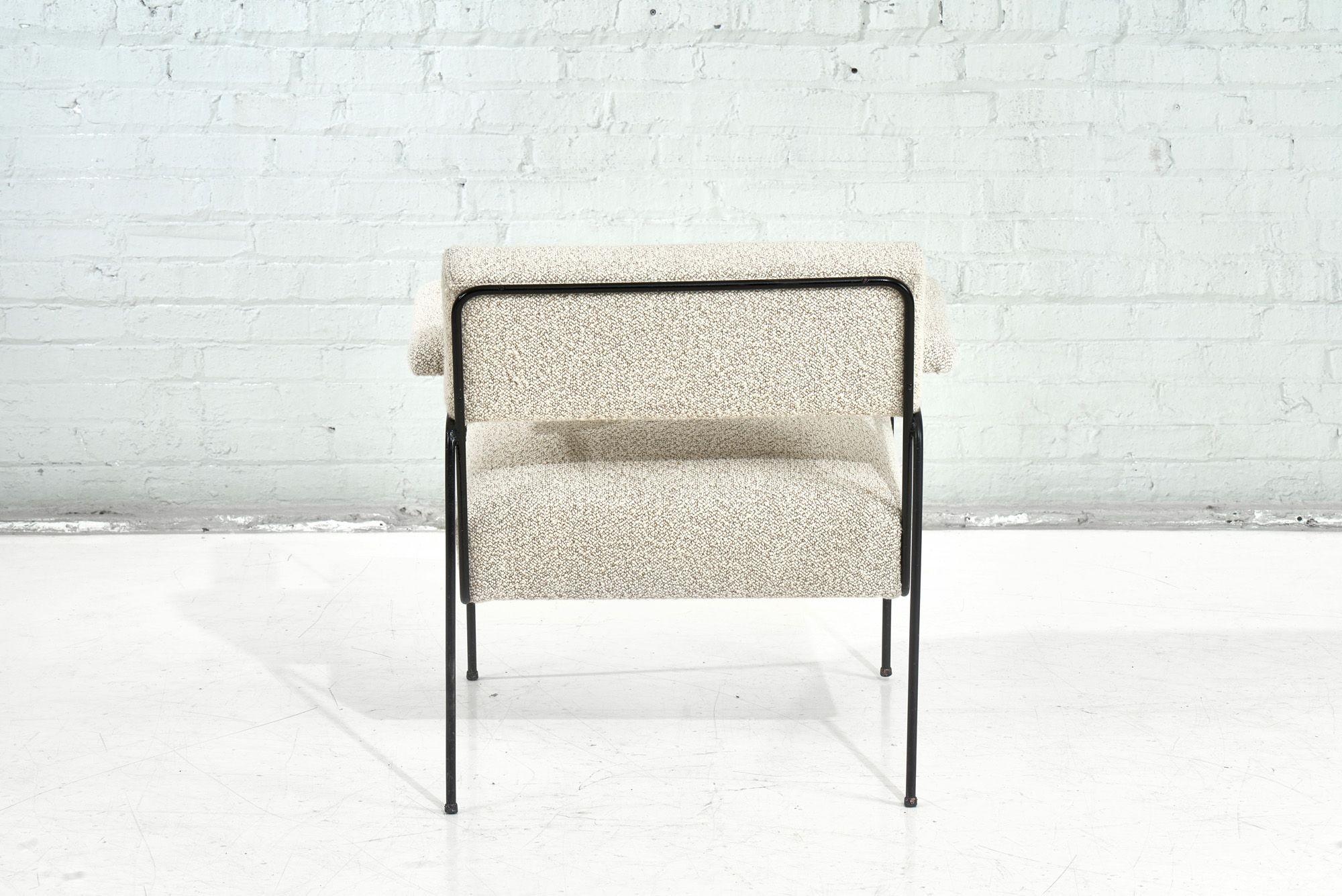 Bouclé Milo Baughman for Pacific Iron Lounge Chair, 1950 For Sale