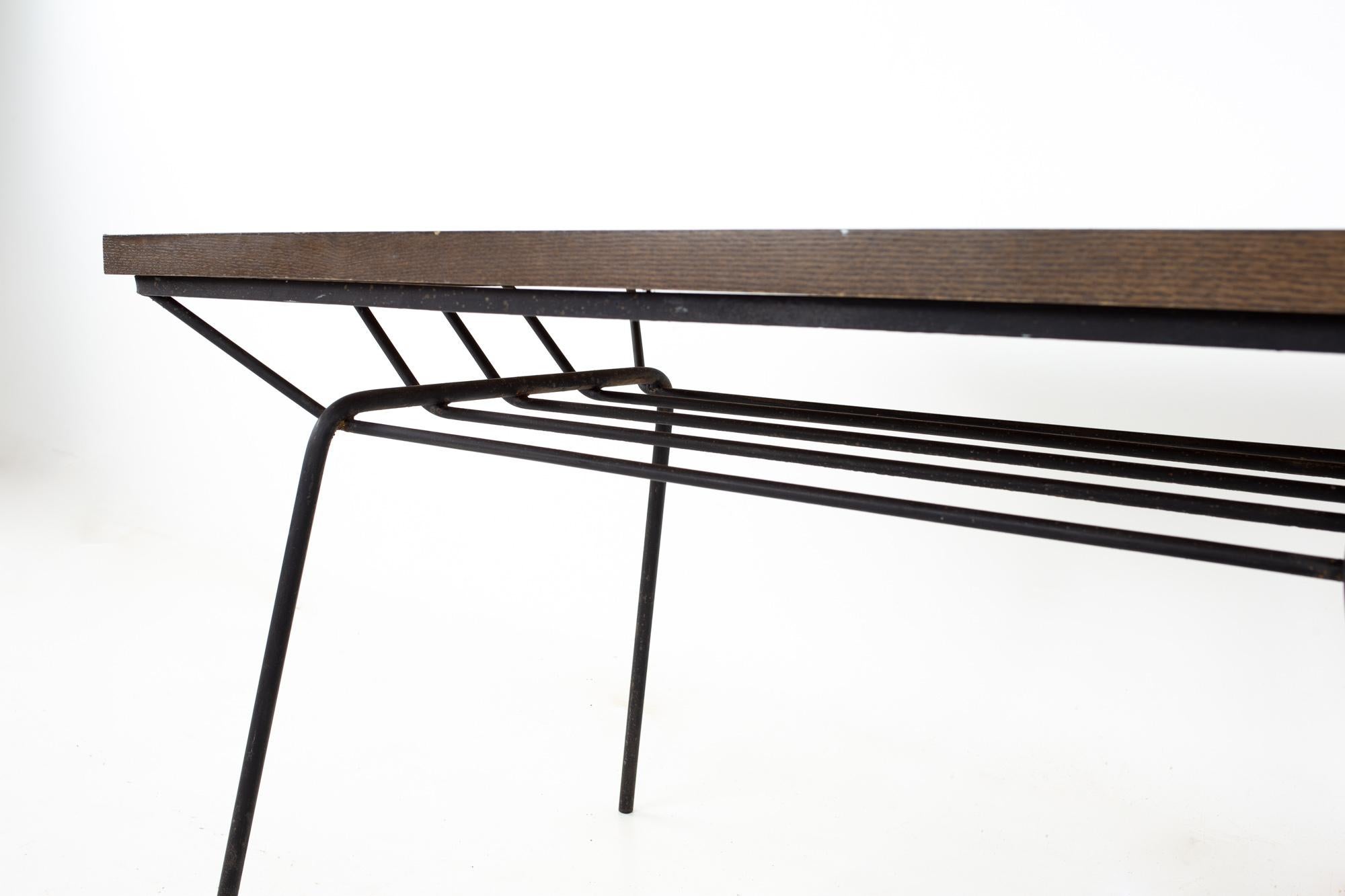 Pacific Iron Works Mid Century Dining Table in the Style of Milo Baughman For Sale 5