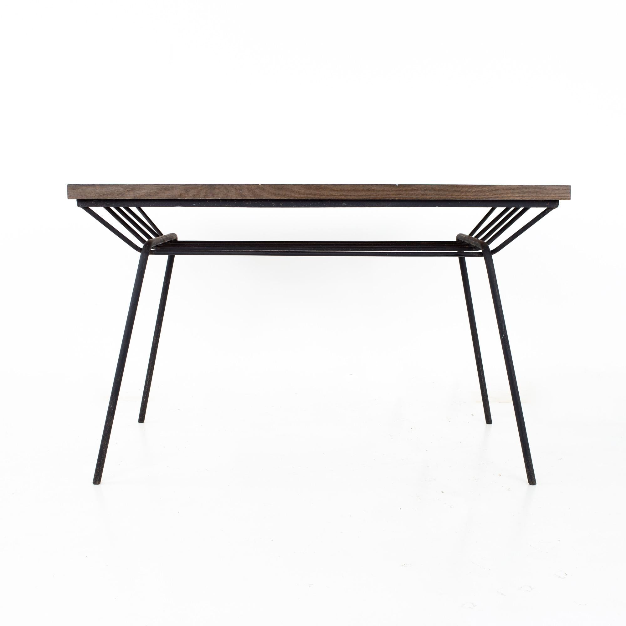 Mid-Century Modern Pacific Iron Works Mid Century Dining Table in the Style of Milo Baughman For Sale