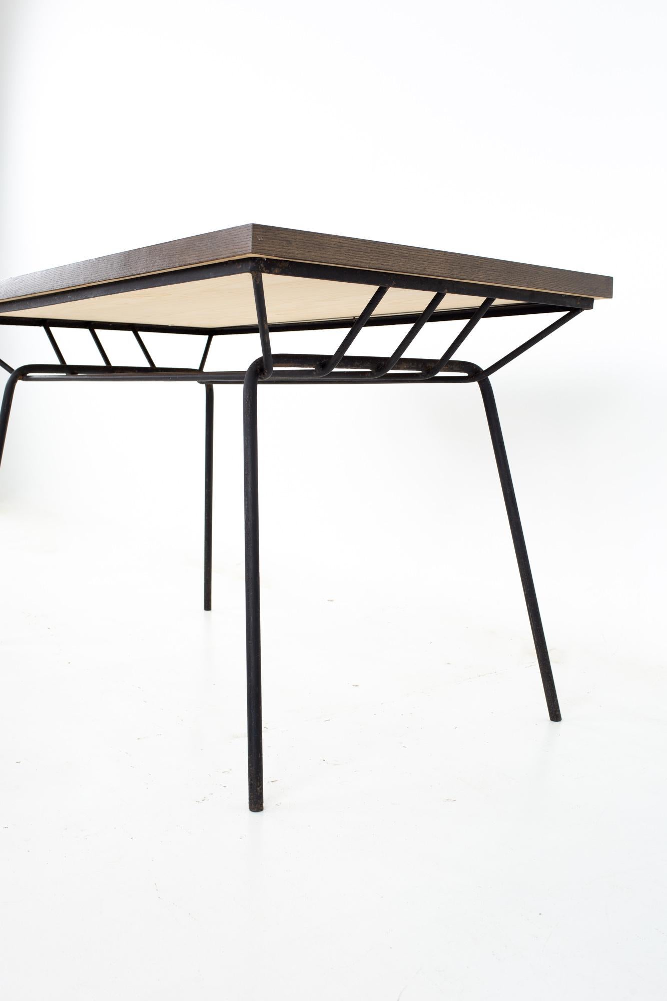 Late 20th Century Pacific Iron Works Mid Century Dining Table in the Style of Milo Baughman For Sale