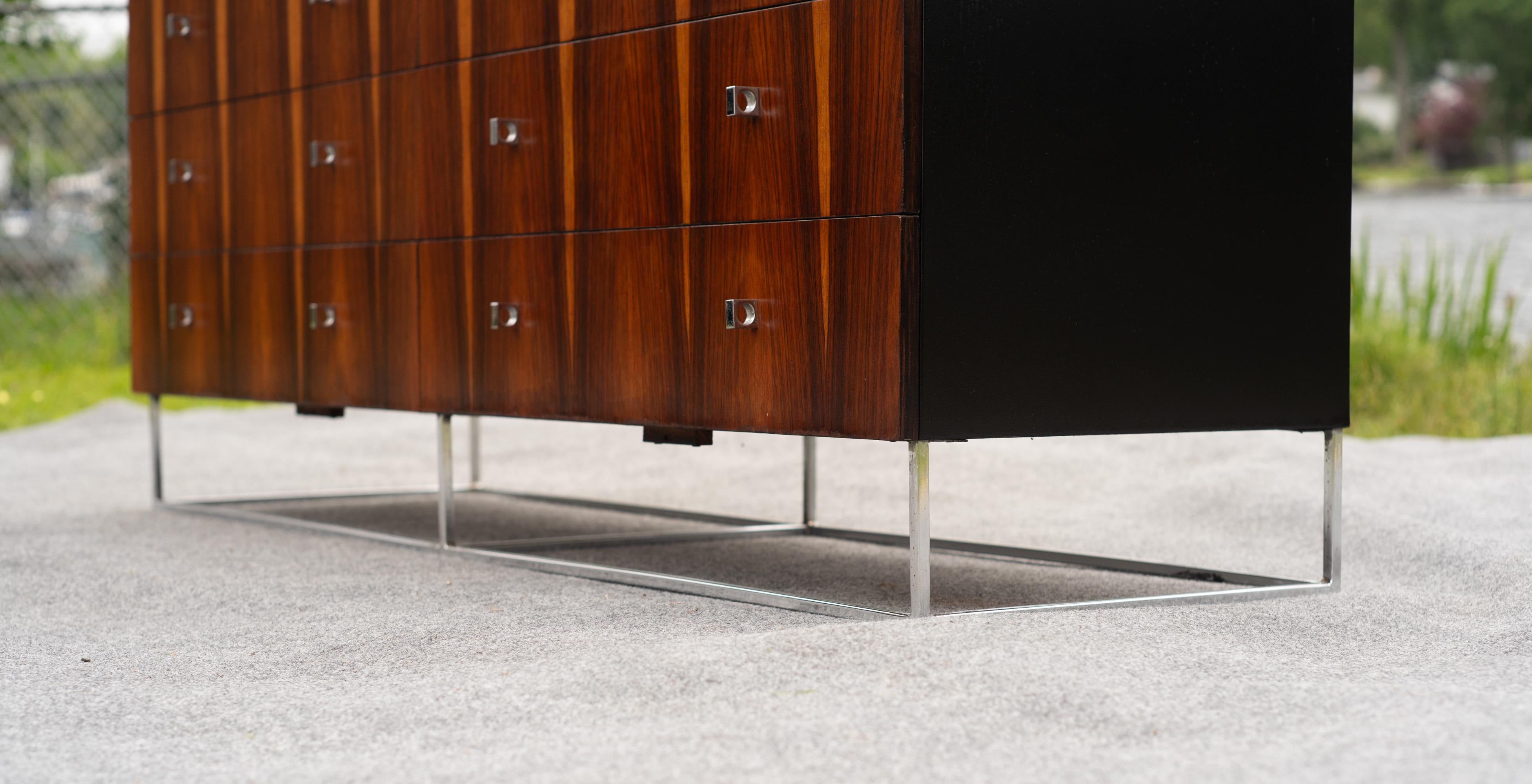 Milo Baughman für Rougier Palisander & Chrom 10-Schubladen-Credenza-Schrank Kommode im Angebot 2
