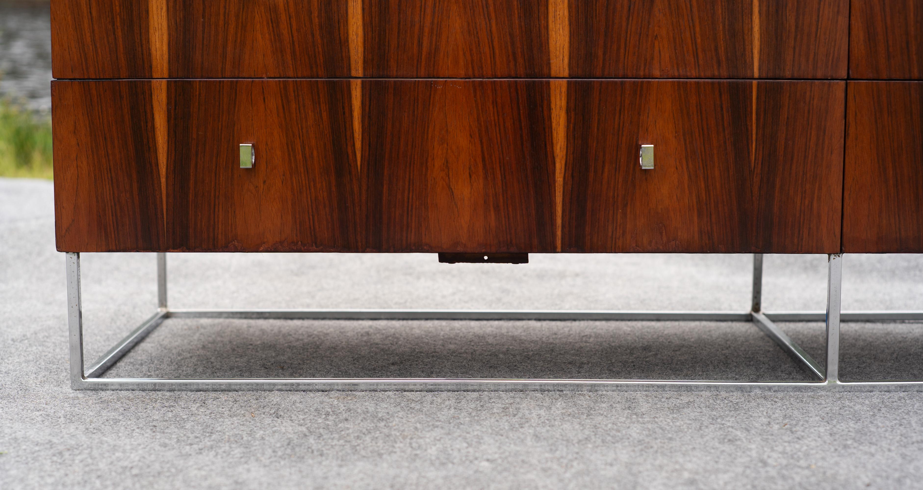 Milo Baughman für Rougier Palisander & Chrom 10-Schubladen-Credenza-Schrank Kommode im Angebot 3