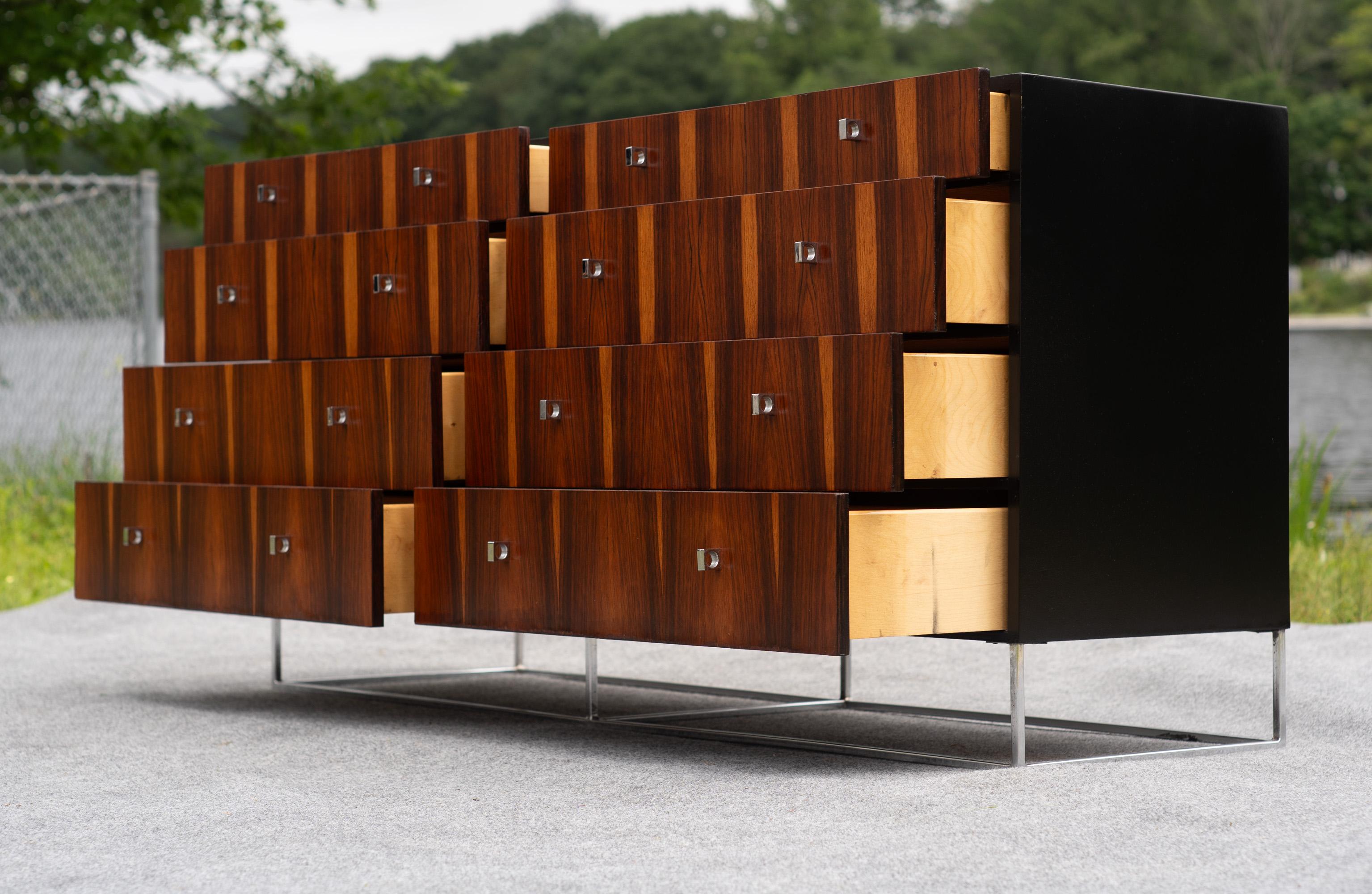 Milo Baughman für Rougier Palisander & Chrom 10-Schubladen-Credenza-Schrank Kommode im Angebot 7