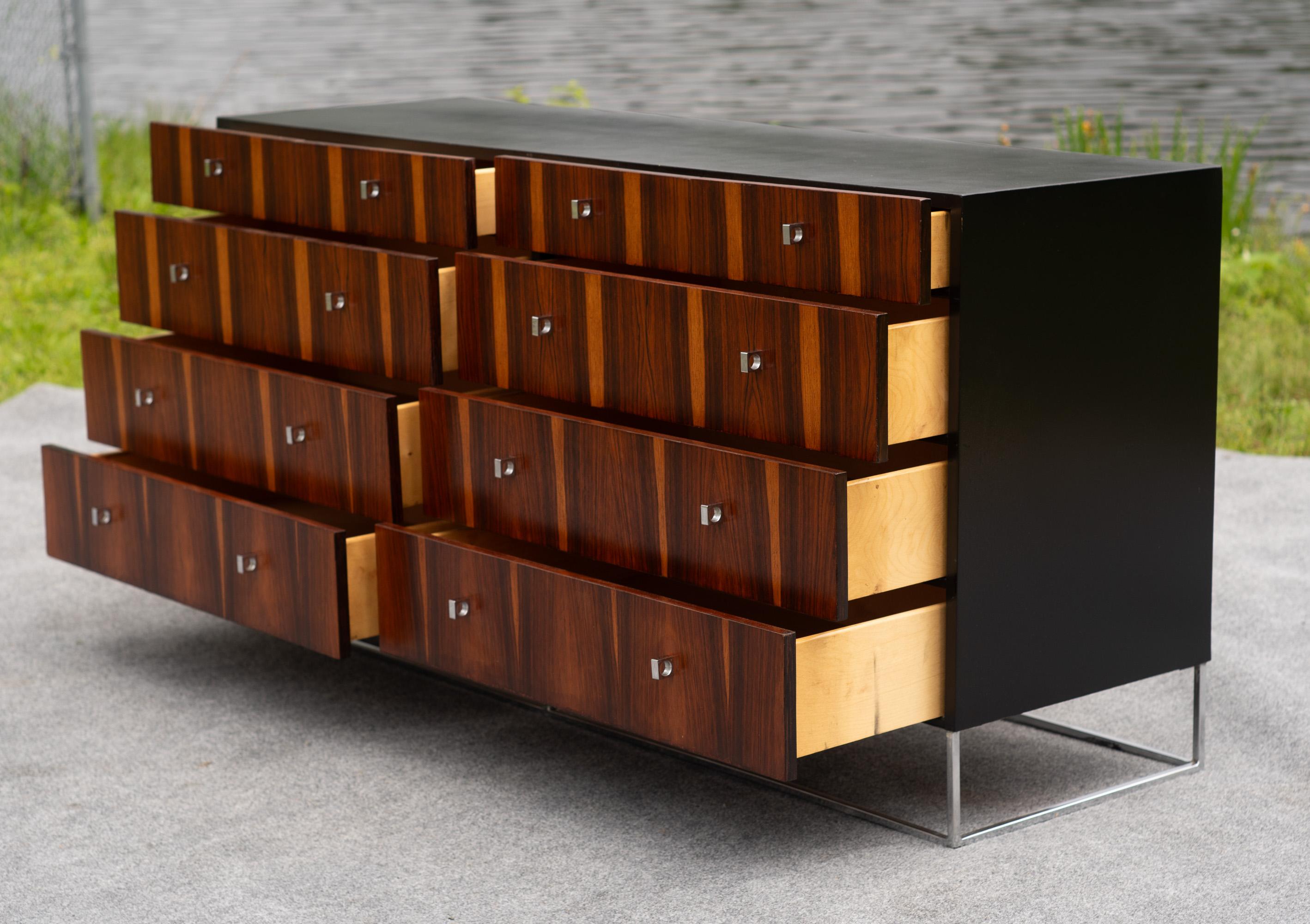 Milo Baughman für Rougier Palisander & Chrom 10-Schubladen-Credenza-Schrank Kommode im Angebot 8
