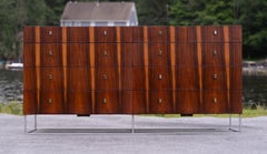 Milo Baughman for Rougier Rosewood & Chrome 10-Drawer Credenza Cabinet Dresser