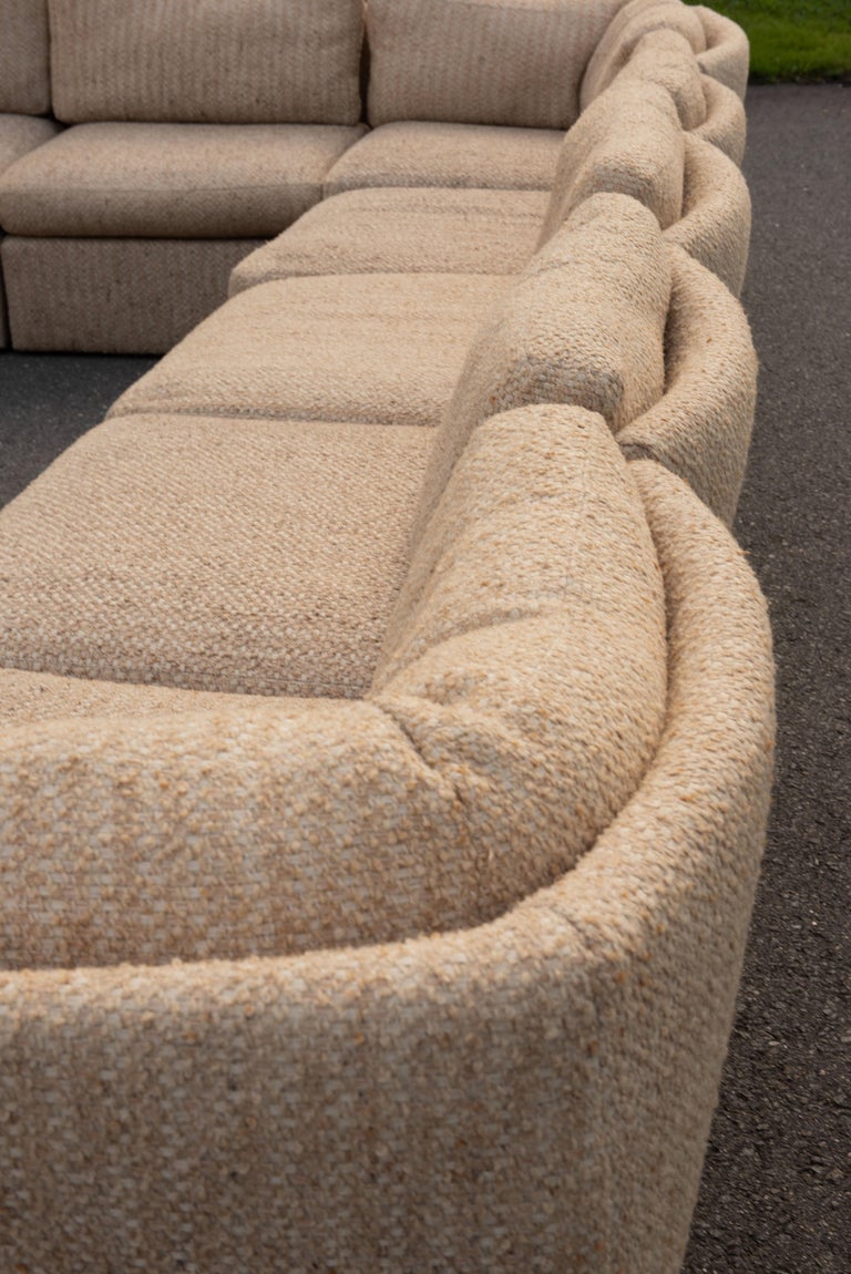 Milo Baughman for Thayer Coggin 10 Piece Curved Modular Sectional Sofa For Sale 4
