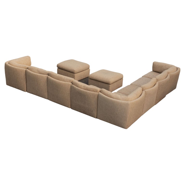 Milo Baughman for Thayer Coggin 10 Piece Curved Modular Sectional Sofa For Sale