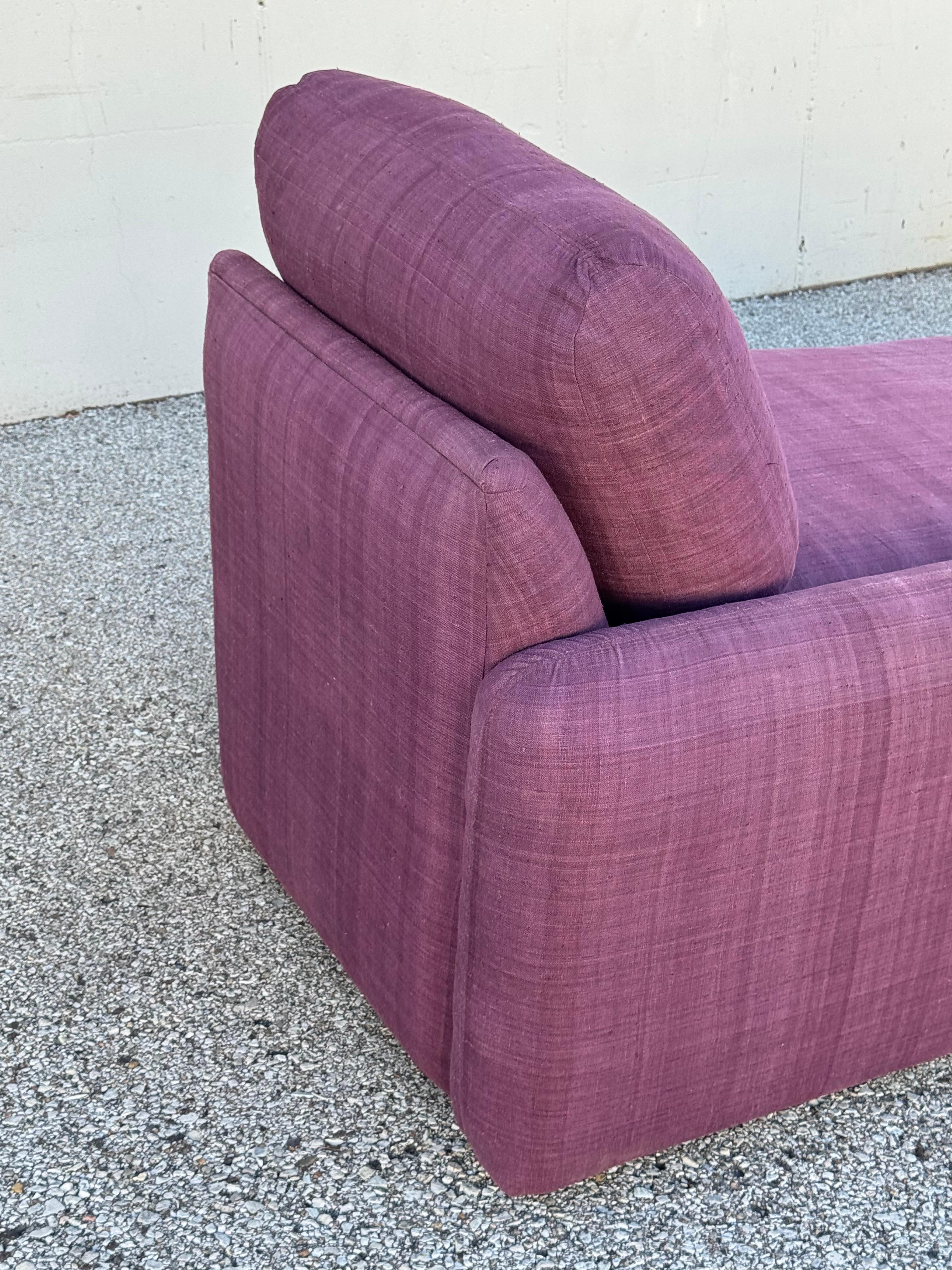 Milo Baughman for Thayer-Coggin 1980's One Arm Chaise Lounge - Down Cushions For Sale 5