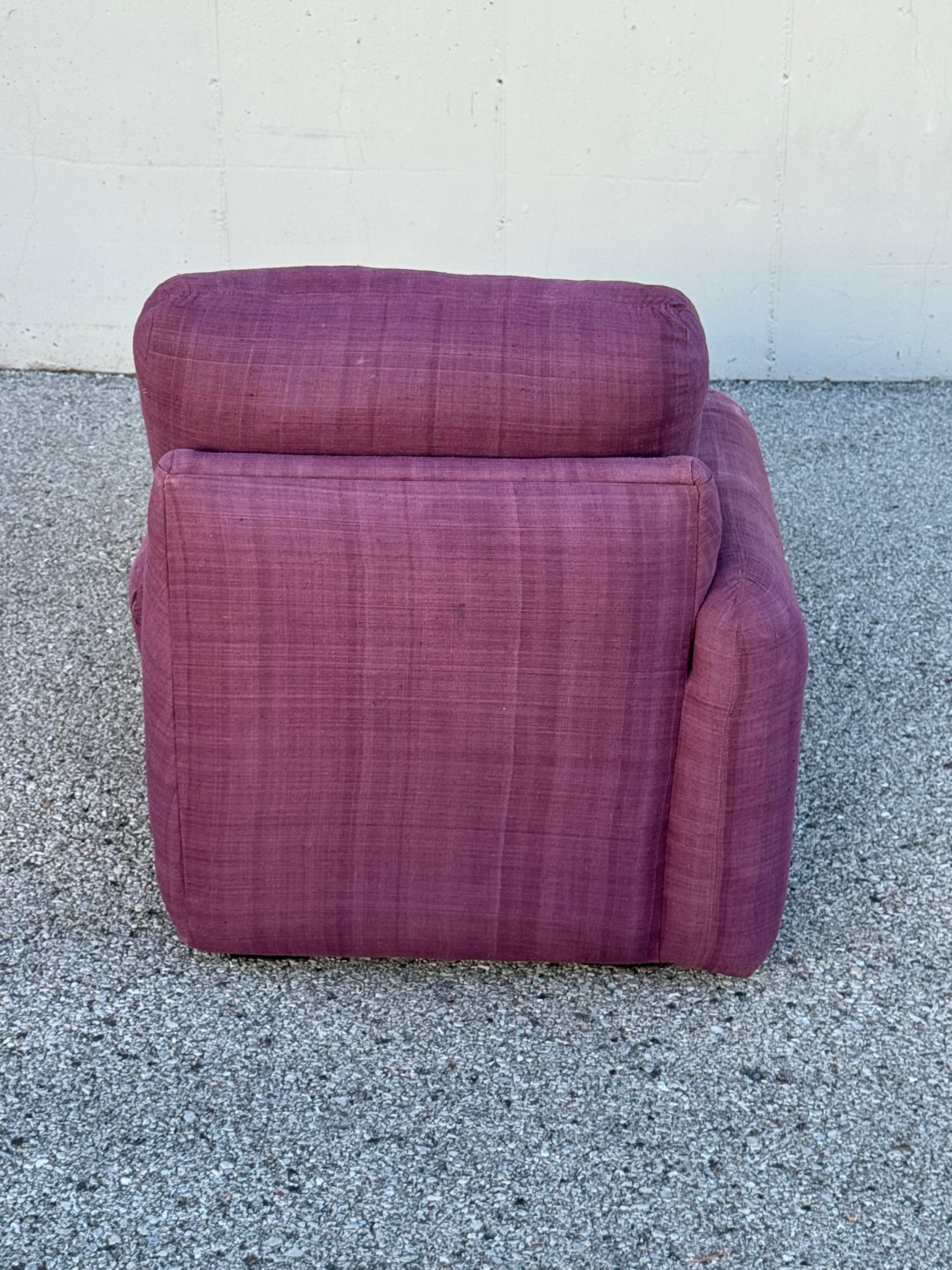 Milo Baughman for Thayer-Coggin 1980's One Arm Chaise Lounge - Down Cushions For Sale 8