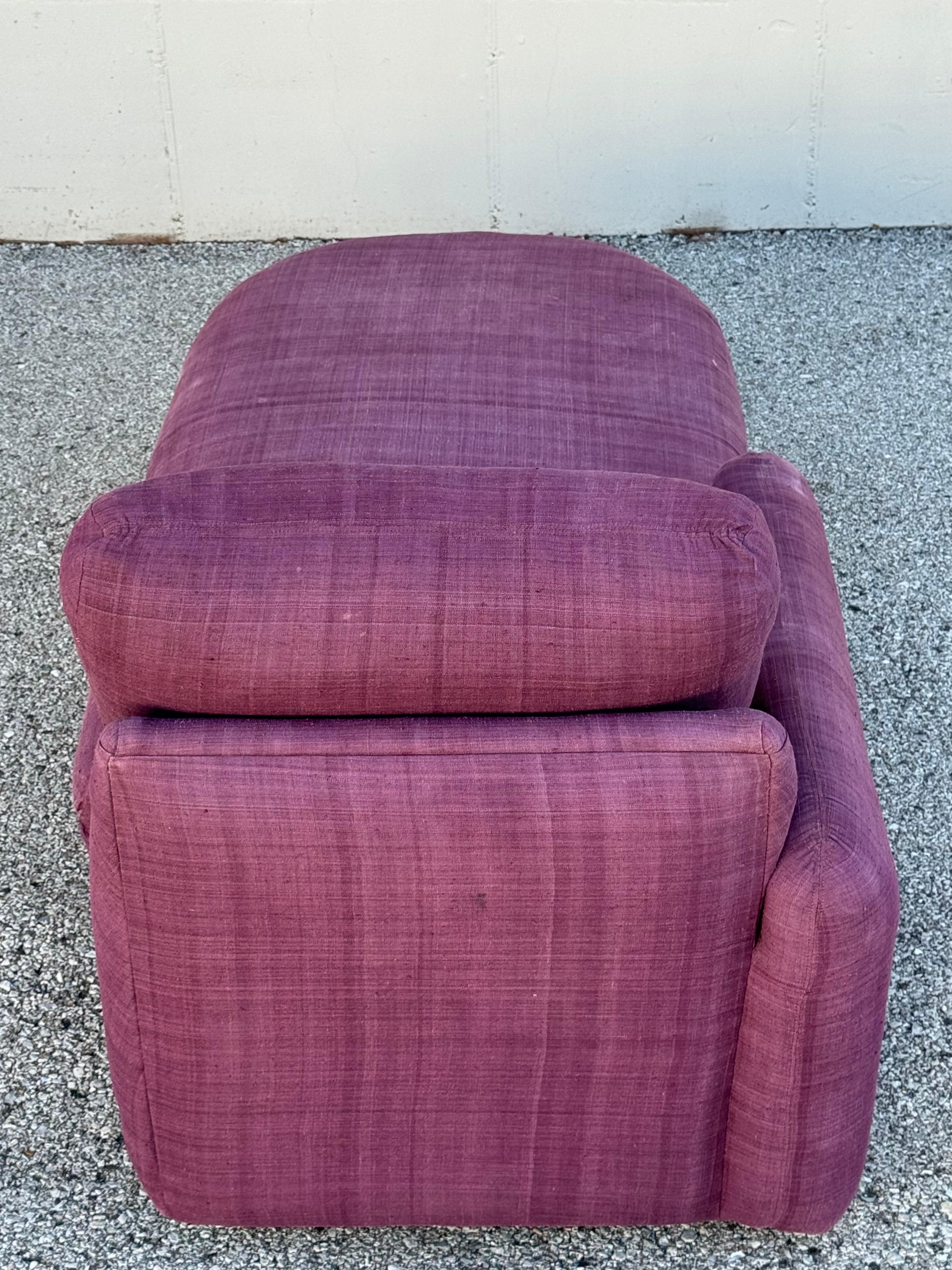 Milo Baughman for Thayer-Coggin 1980's One Arm Chaise Lounge - Down Cushions For Sale 9