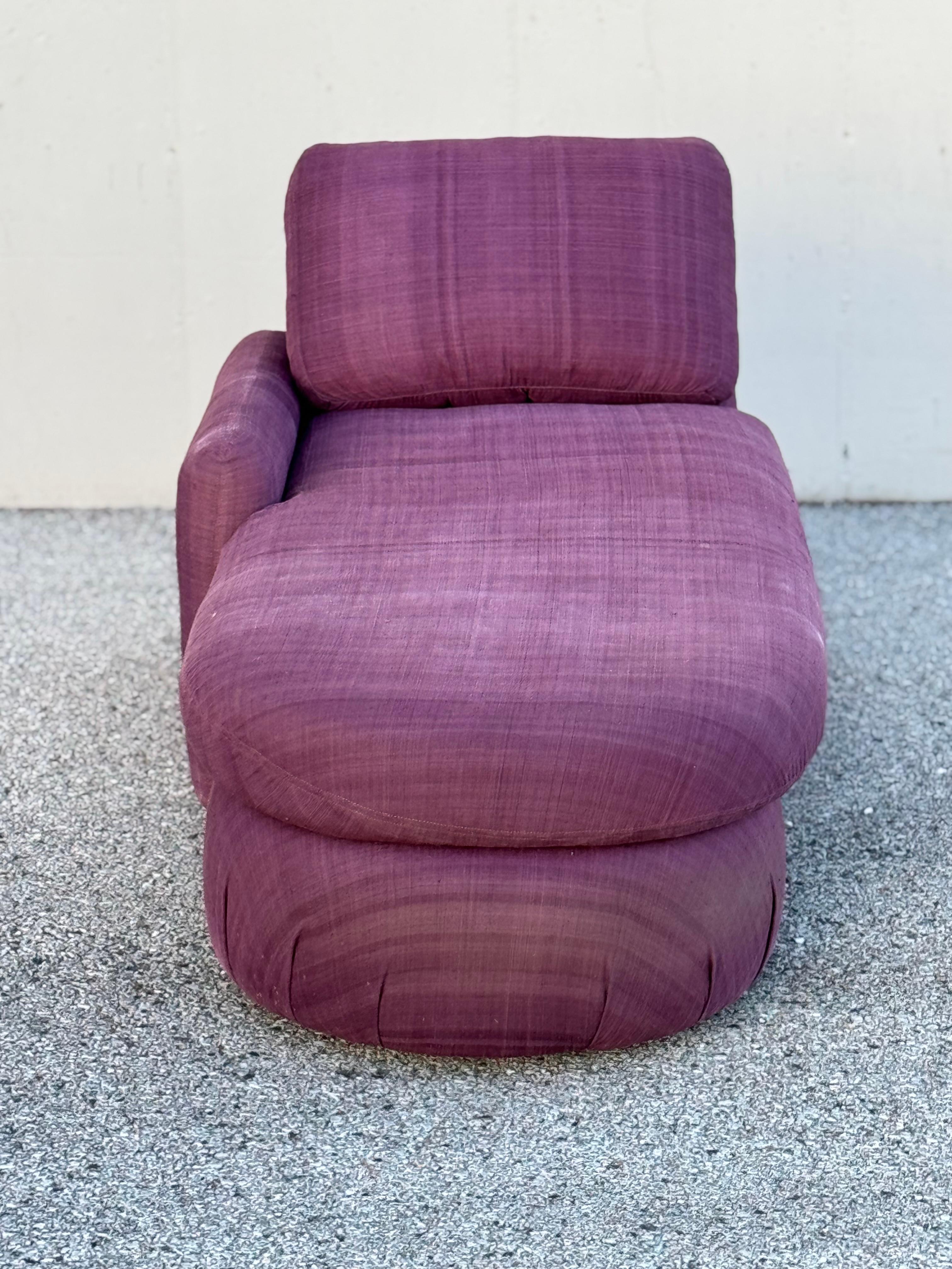 Late 20th Century Milo Baughman for Thayer-Coggin 1980's One Arm Chaise Lounge - Down Cushions For Sale