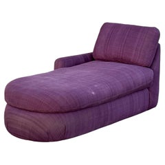 Milo Baughman for Thayer-Coggin 1980's One Arm Chaise Lounge - Down Cushions