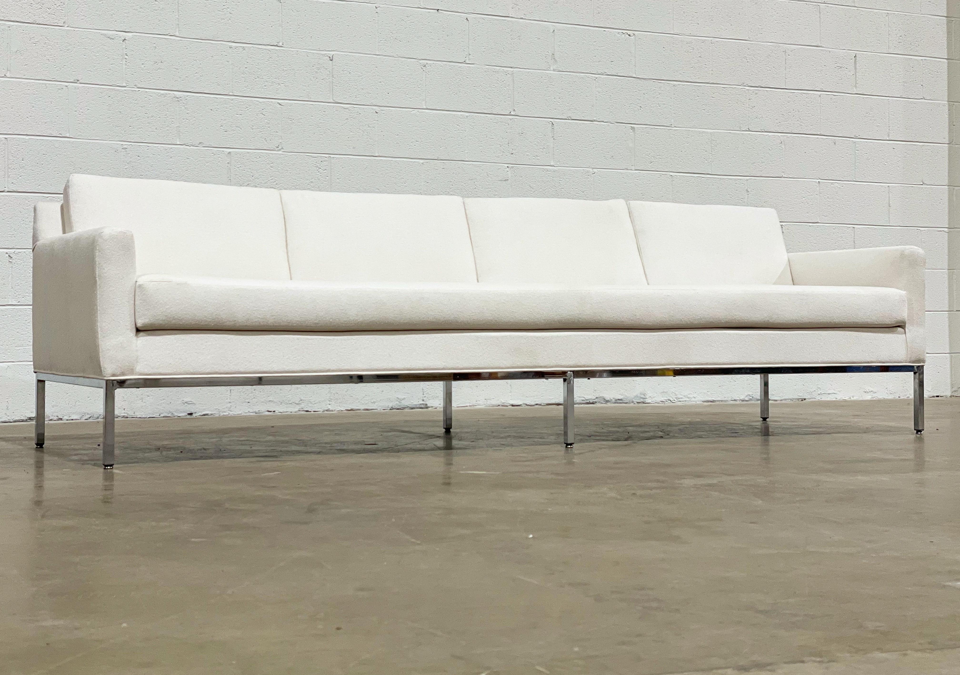 Mid-Century Modern Milo Baughman for Thayer Coggin 4 Seat Midcentury Modern Sofa + Chrome Base
