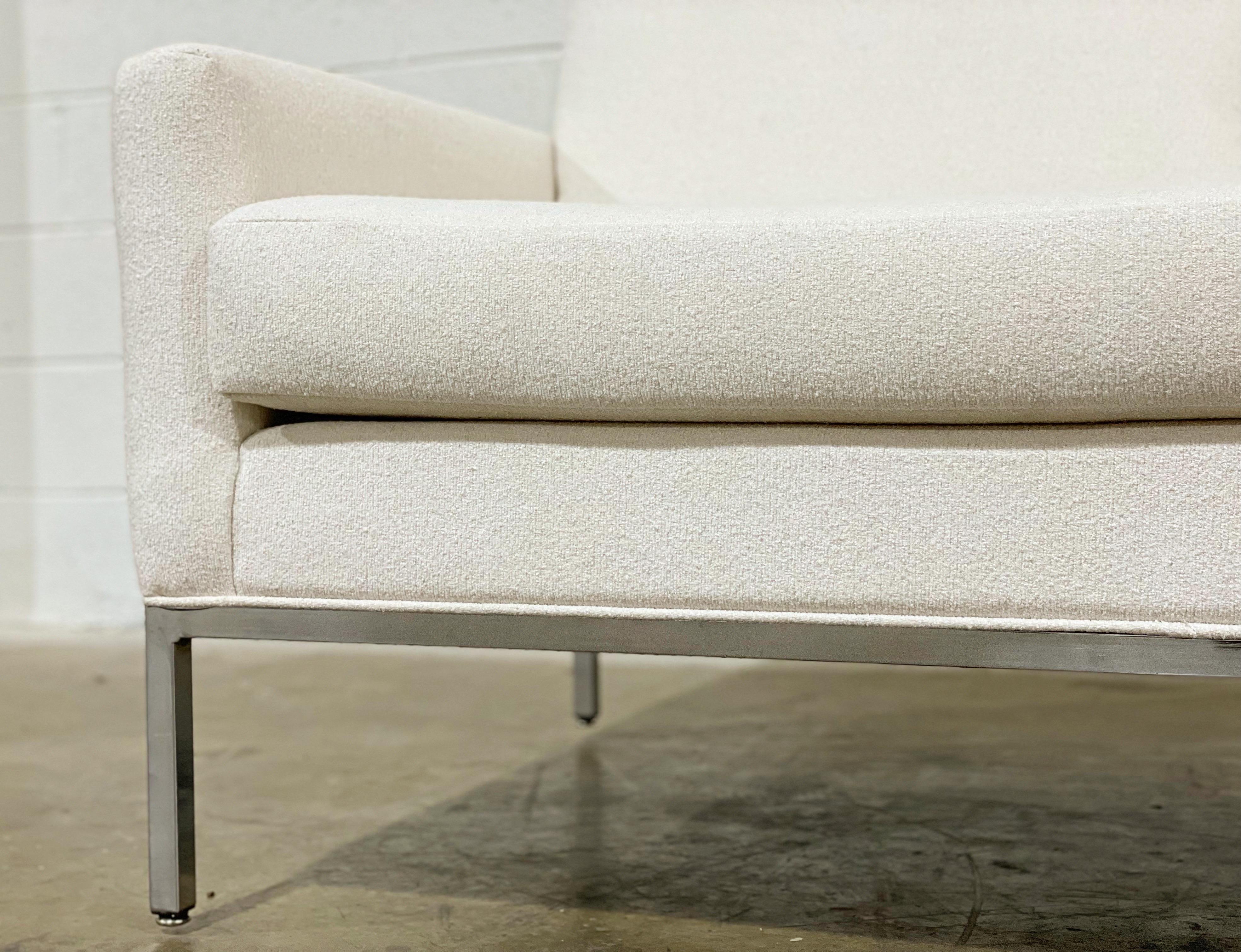 Mid-20th Century Milo Baughman for Thayer Coggin 4 Seat Midcentury Modern Sofa + Chrome Base