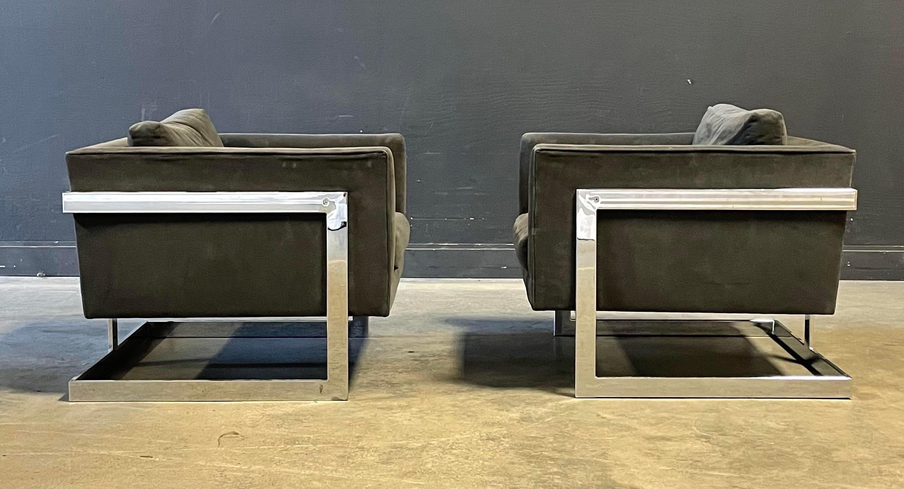 Mid-Century Modern Paire de fauteuils de salon Milo Baughman pour Thayer Coggin 989 en vente