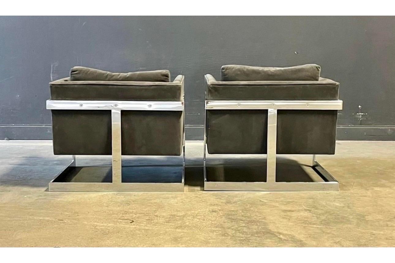 20ième siècle Paire de fauteuils de salon Milo Baughman pour Thayer Coggin 989 en vente