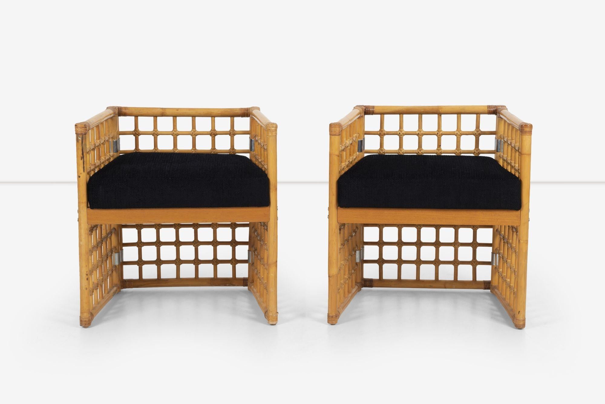 Mid-Century Modern Milo Baughman for Thayer Coggin Bamboo Chairs