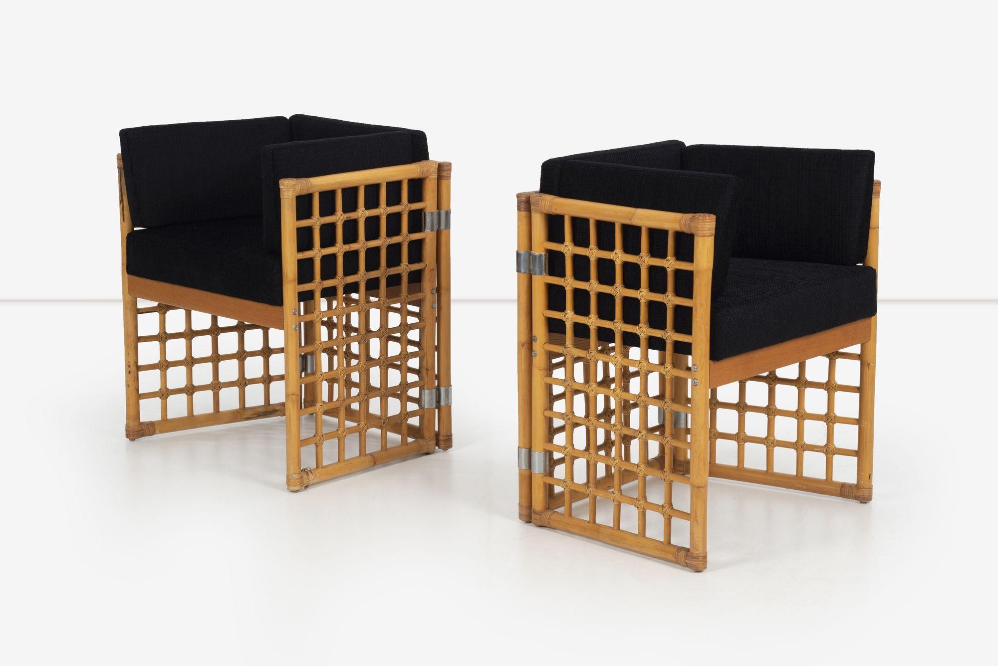 Late 20th Century Milo Baughman for Thayer Coggin Bamboo Chairs
