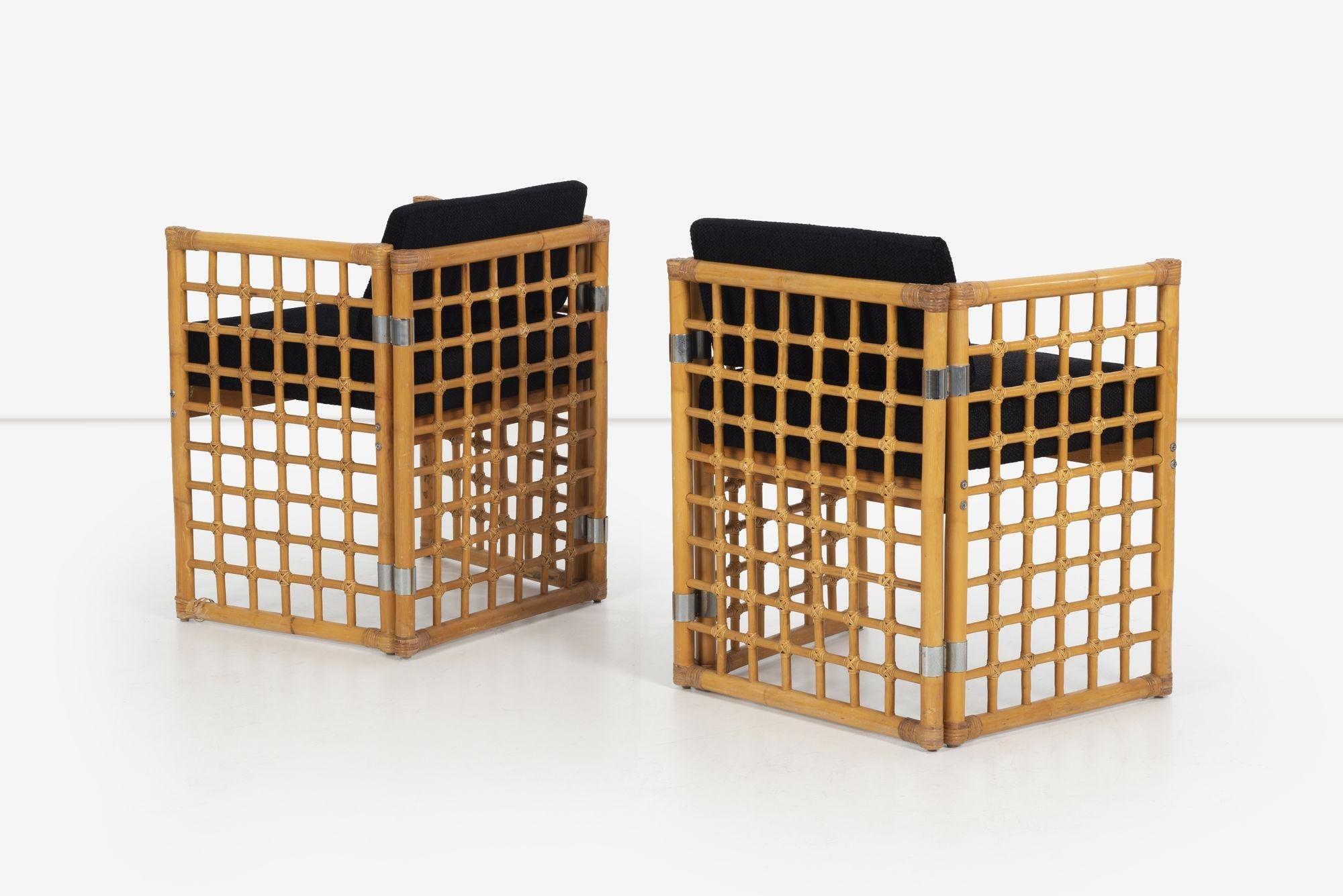 Milo Baughman for Thayer Coggin Bamboo Chairs 1