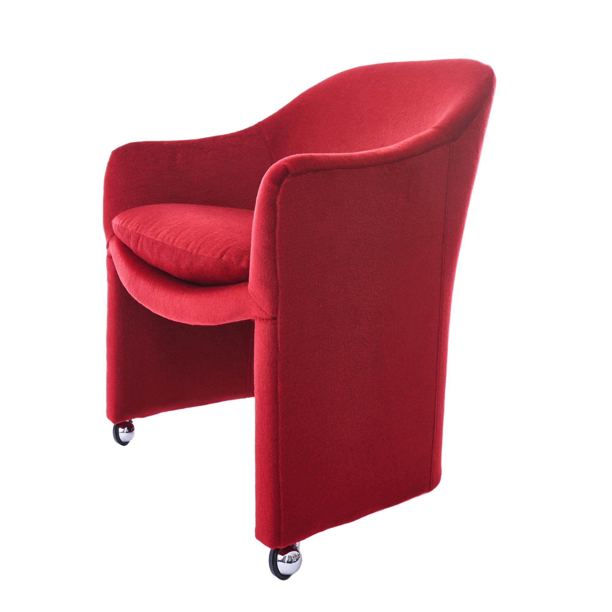 American Milo Baughman for Thayer Coggin Barrel Dining Chairs in Mohair