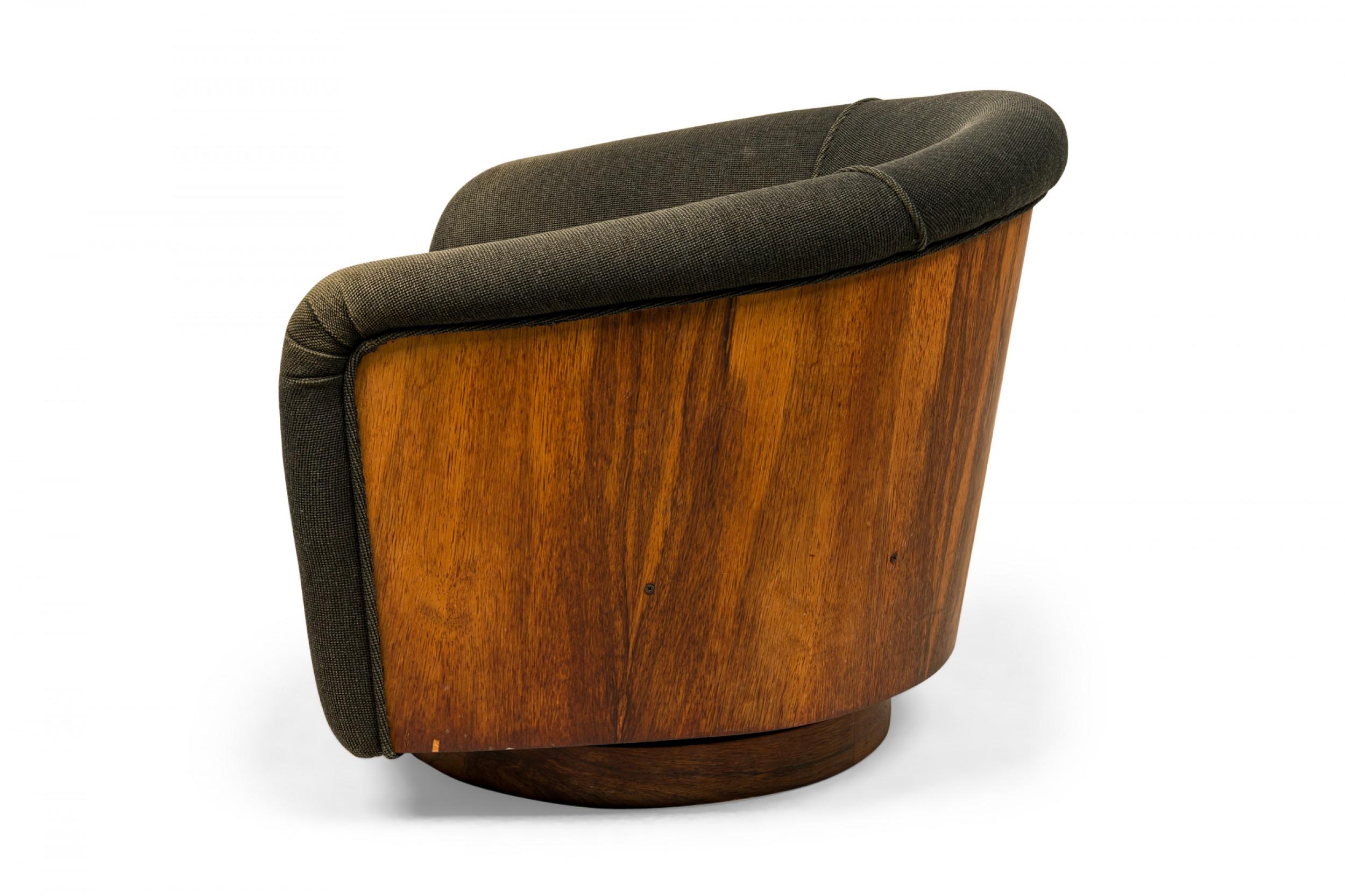 Mid-Century Modern Milo Baughman for Thayer Coggin Black and Rosewood Wrapped Horseshoe Lounge / Ar For Sale
