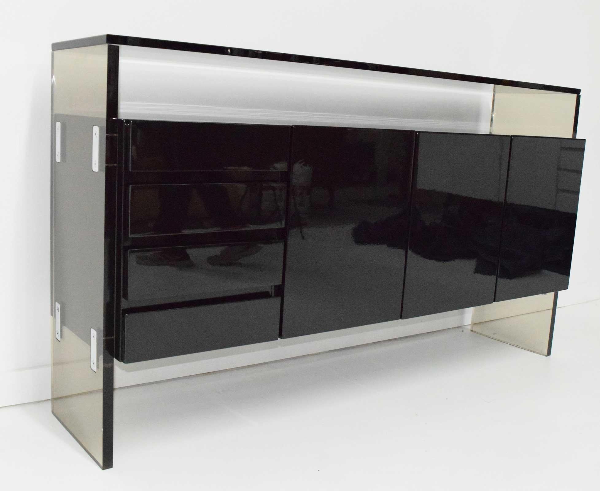Mid-Century Modern Milo Baughman for Thayer Coggin Black Lacquer Sideboard